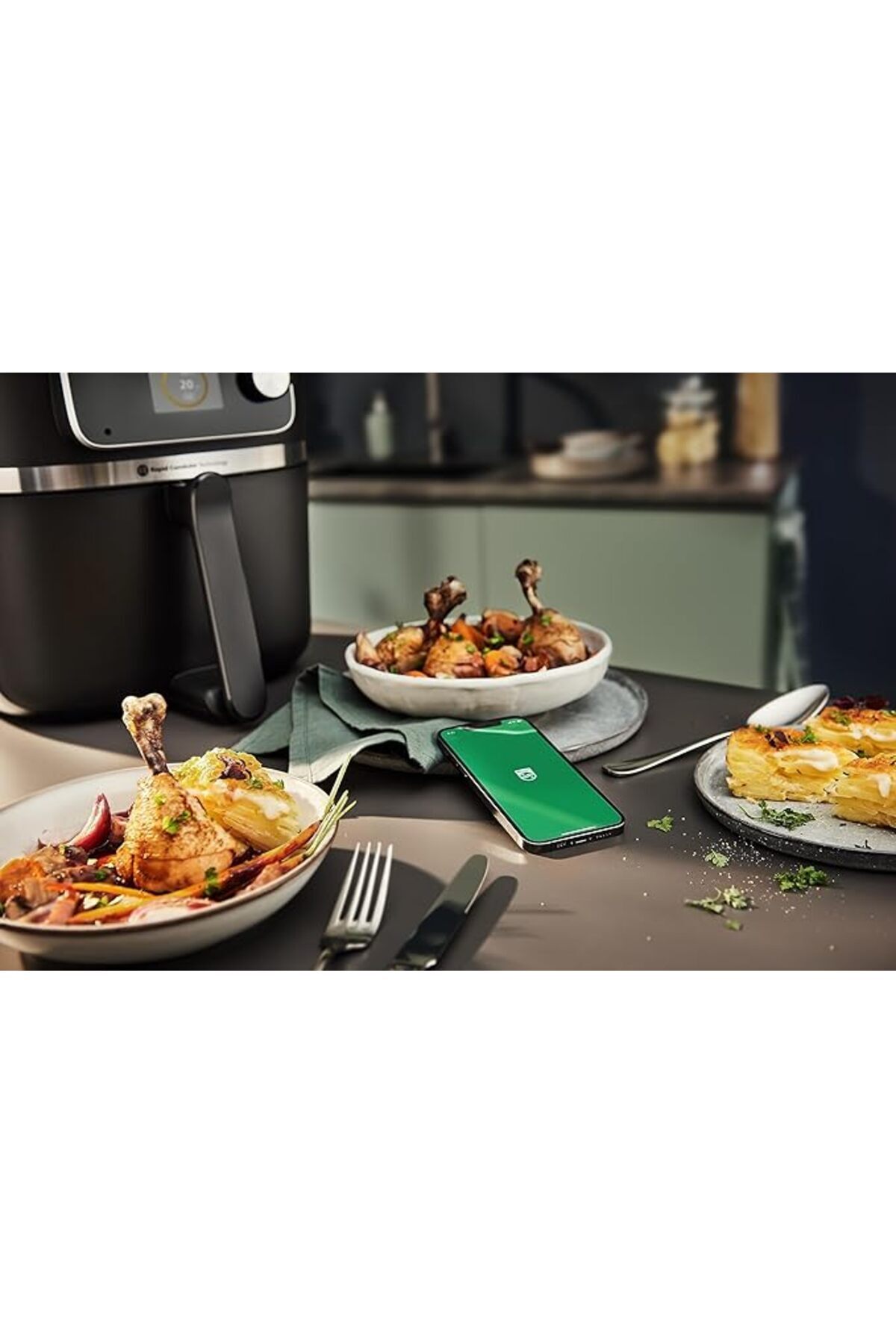 Philips-Connected Airfryer XXL - 2200W, 50Hz, 8.3L, 2Kgs, with Food Thermometer, Black - Hd9880/91 6