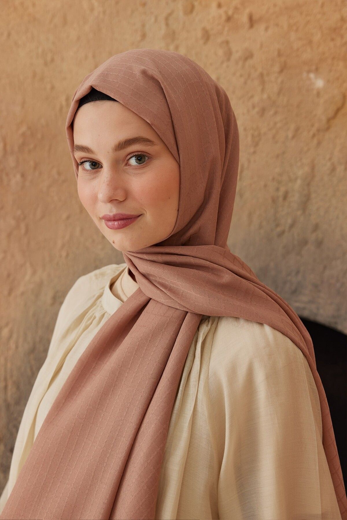 Modakaşmir-Soft Jacquard Series Box Pattern Shawl 3