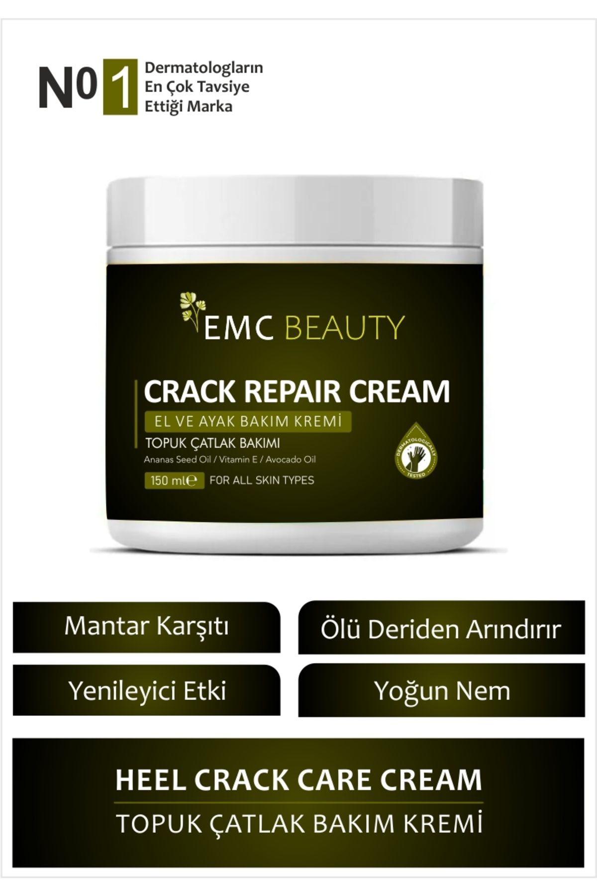 EMC BEAUTY Topuk Çatlağı El Ve Ayak Mucizevi Bakım Kremi 150 ml