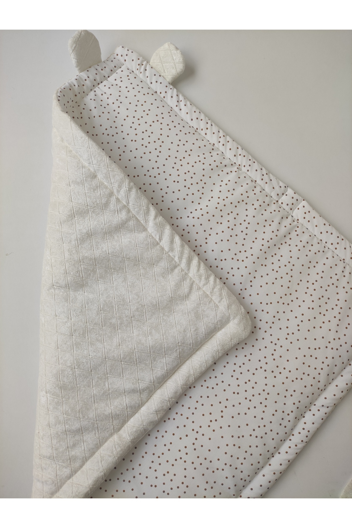 Bebella Ekru Bebek Battaniyesi Mevsimlik Hastane Çıkışı Yenidoğan Kundağı Hediyelik %100 Pamuklu Oyun Matı fotoğrafı 4 (önizleme)