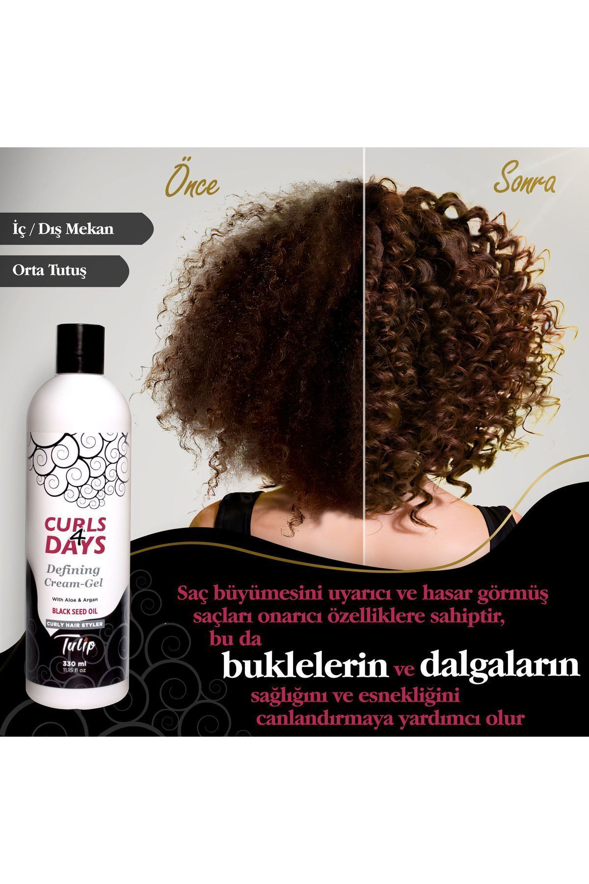 Tulip-Curls 4 Days Curl Defining Hair Cream Gel 330 ml 2