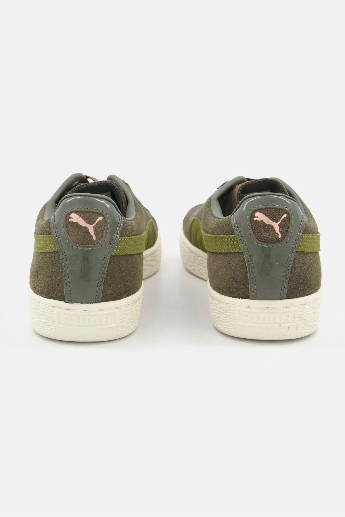 Puma-Women Suede XL Textured Lace Up Spots Shoes, Olive 2