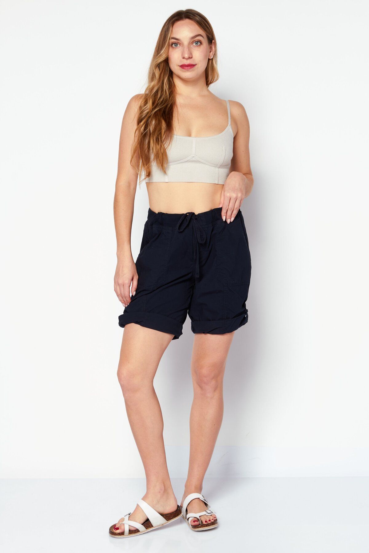 Tommy Hilfiger-Women Solid Basic Short, Navy 2