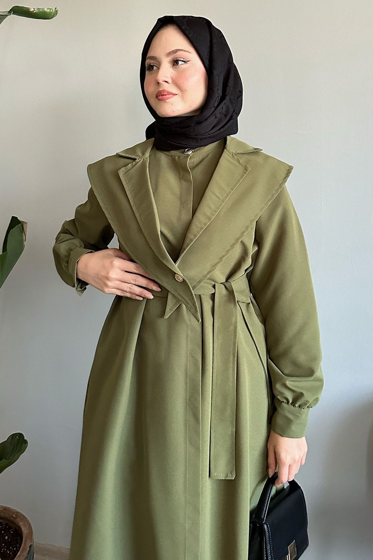 InStyle-Khaki-Trenchcoat mit Bolero-Gürtel 5