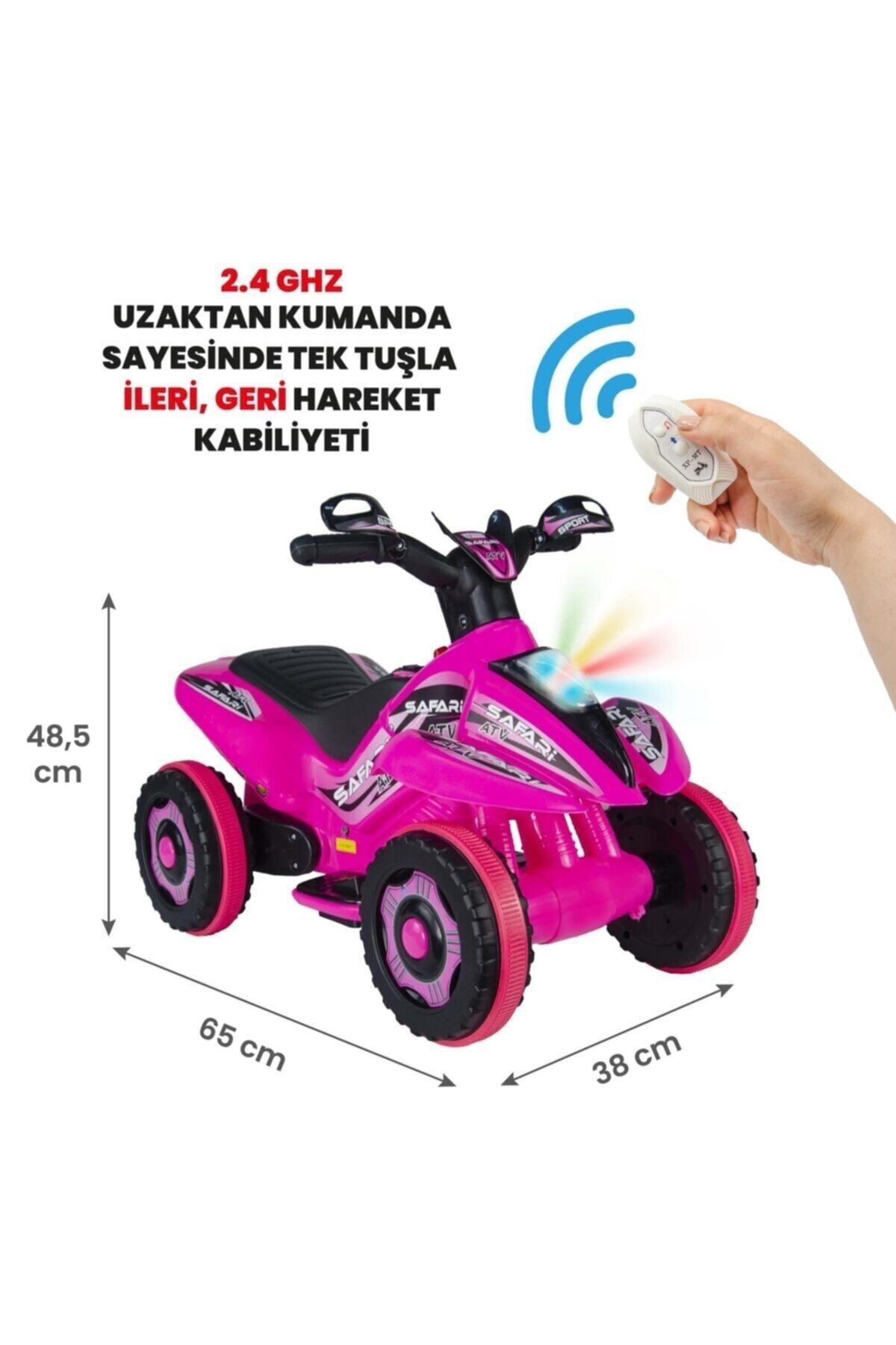 ujtoys Müzikli Ve Led Işıklı Safari Akülü Atv 6v-pembe Kumandalı fotoğrafı 2 (önizleme)