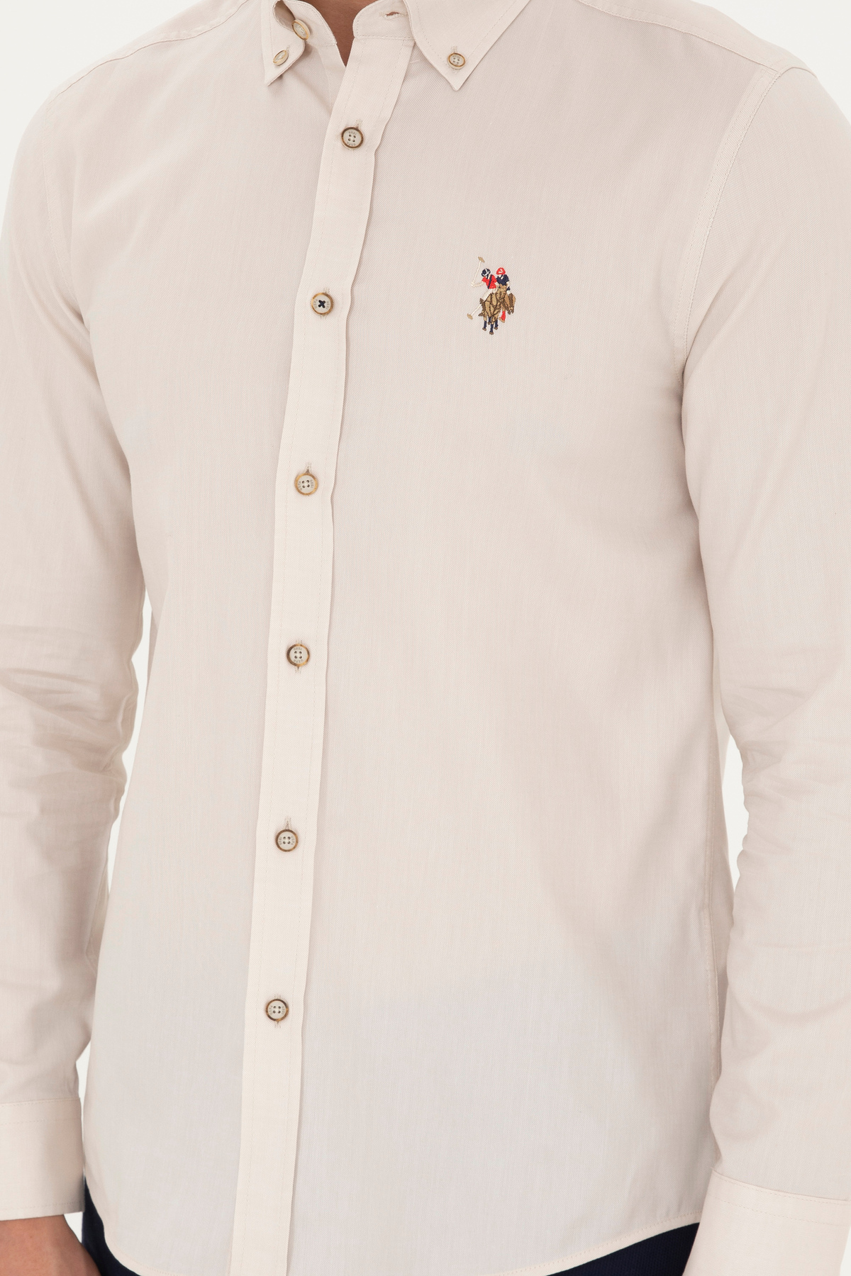 Erkek Taş Uzun Kollu Basic Gömlek 50281921-VR049 — خاکستری 1016256 — تصویر 6 از 7