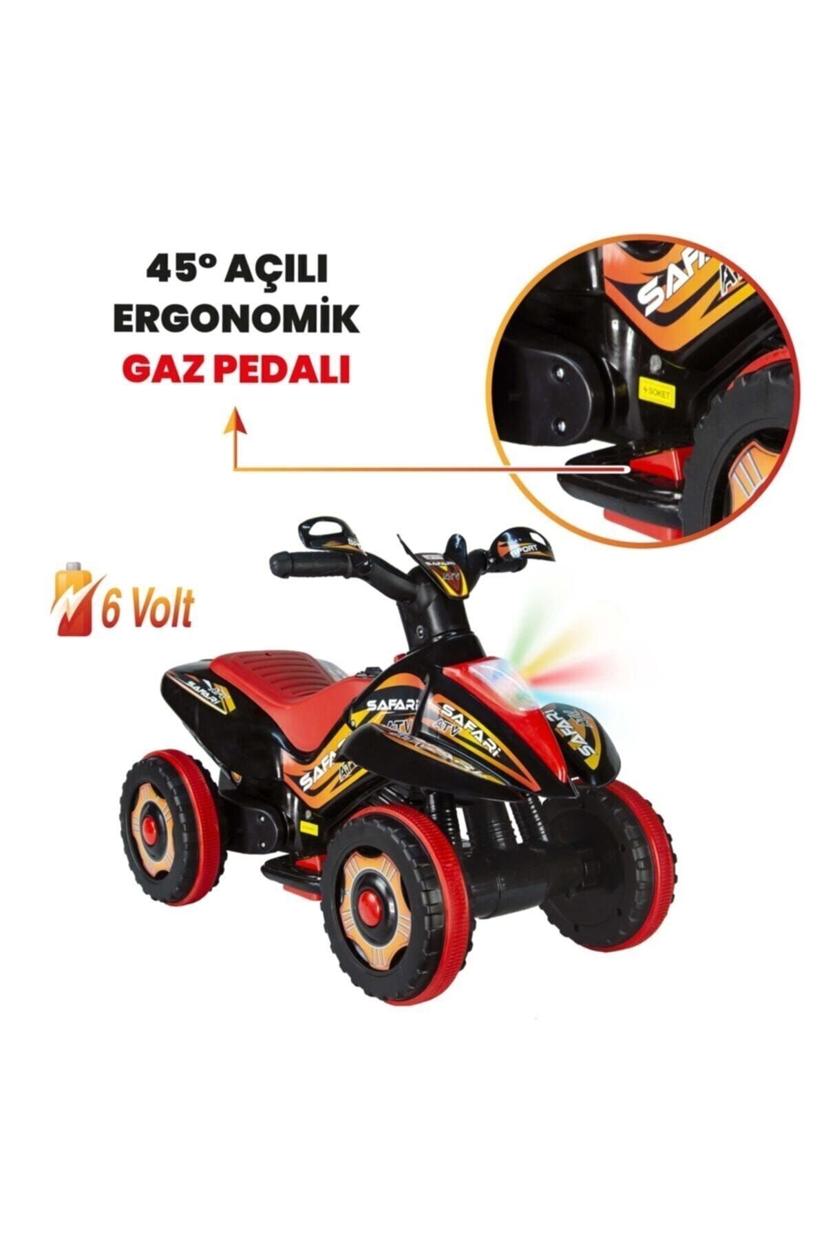 ujtoys Müzikli Ve Led Işıklı Akülü Kumandalı 6v Safari Atv Siyah fotoğrafı 2 (önizleme)
