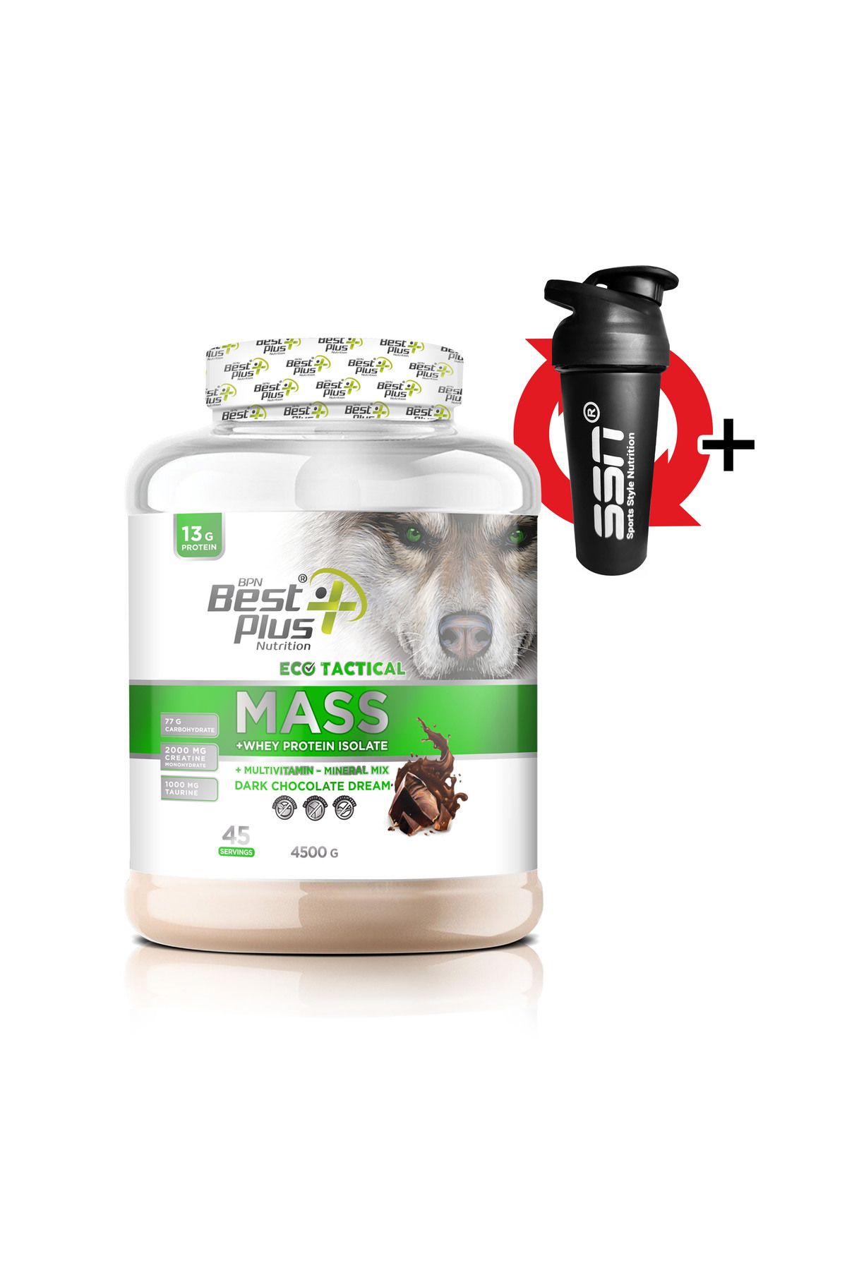 BPN Best Plus Nutrition Eco Tactical Mass 4500 Gr( Çikolata) Karbonhidrat Kilo Aldırıcı