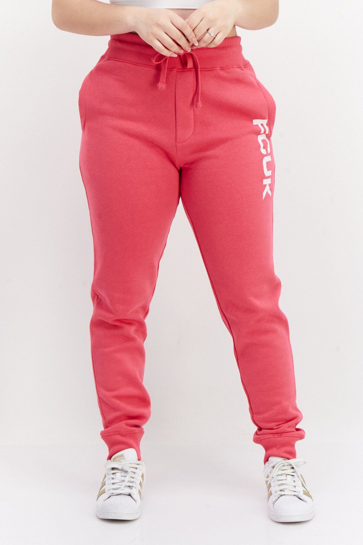 French Connection-Women Regular Fit Drawstring Brand Logo Jogger Pants, Pink 1