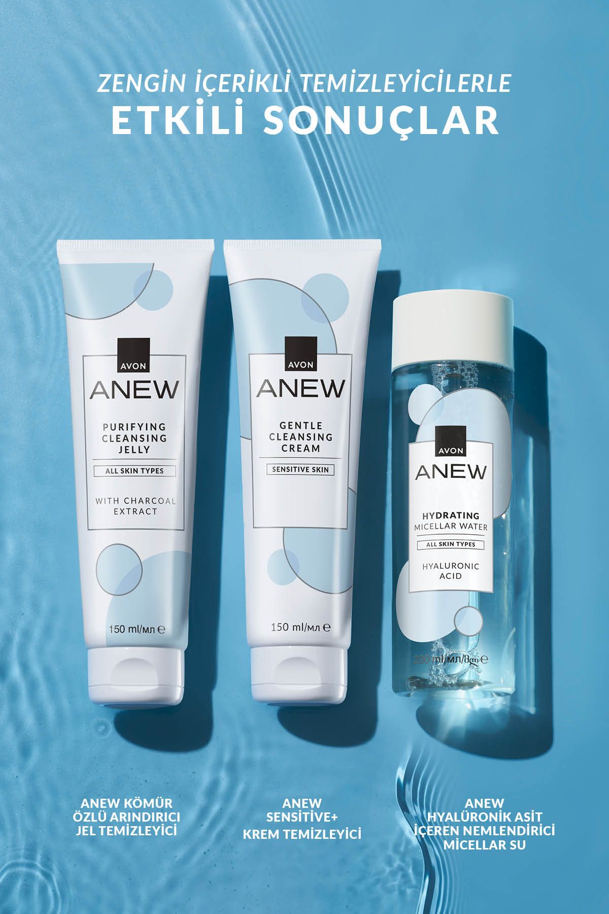 پکیج پاکسازی پوست ملایم و آبرسان پاک کننده Anew Avon