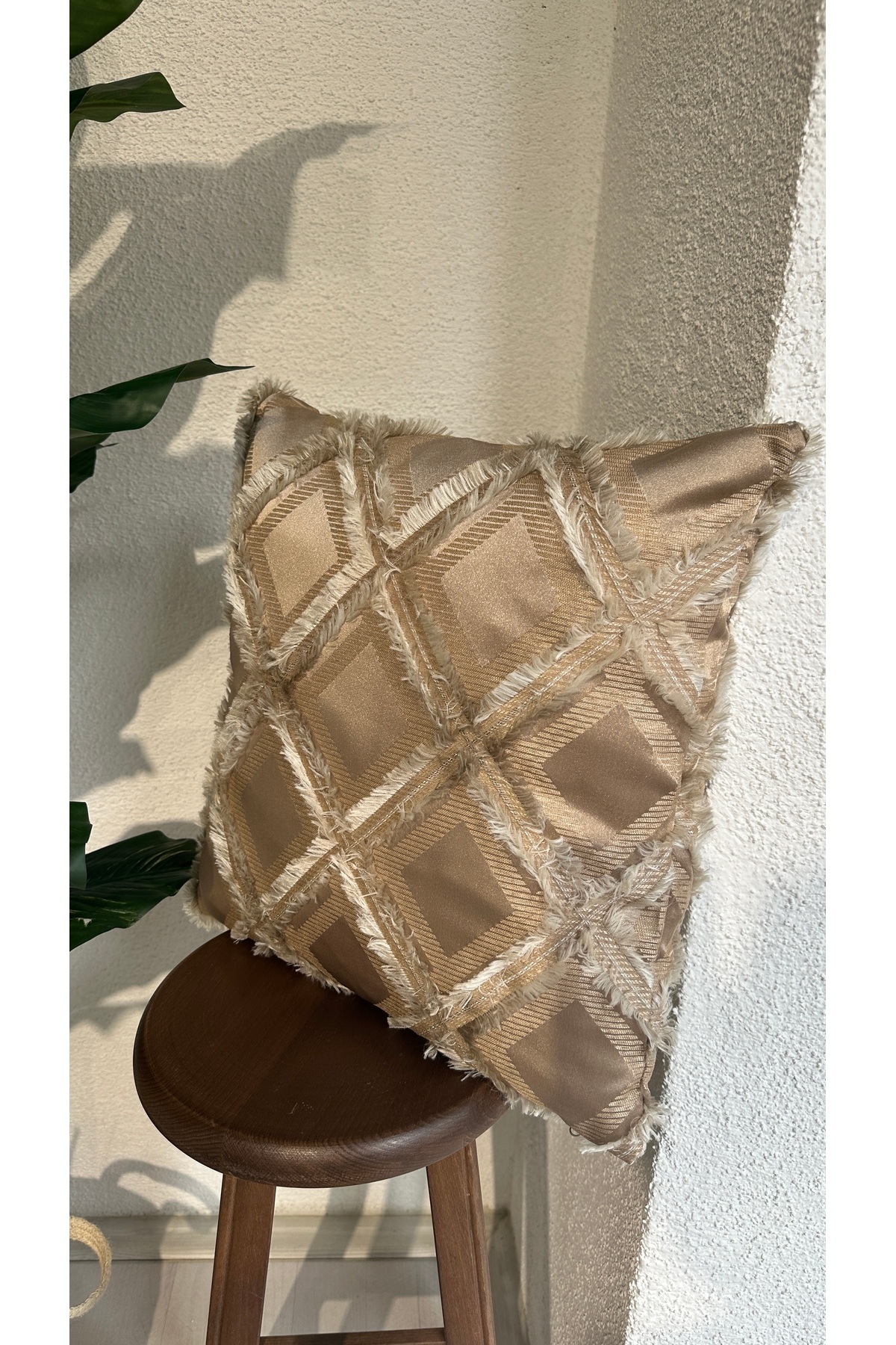Decamor home-Mink Throw Pillow Cover Pattern 2 - Tassel Detailed 4