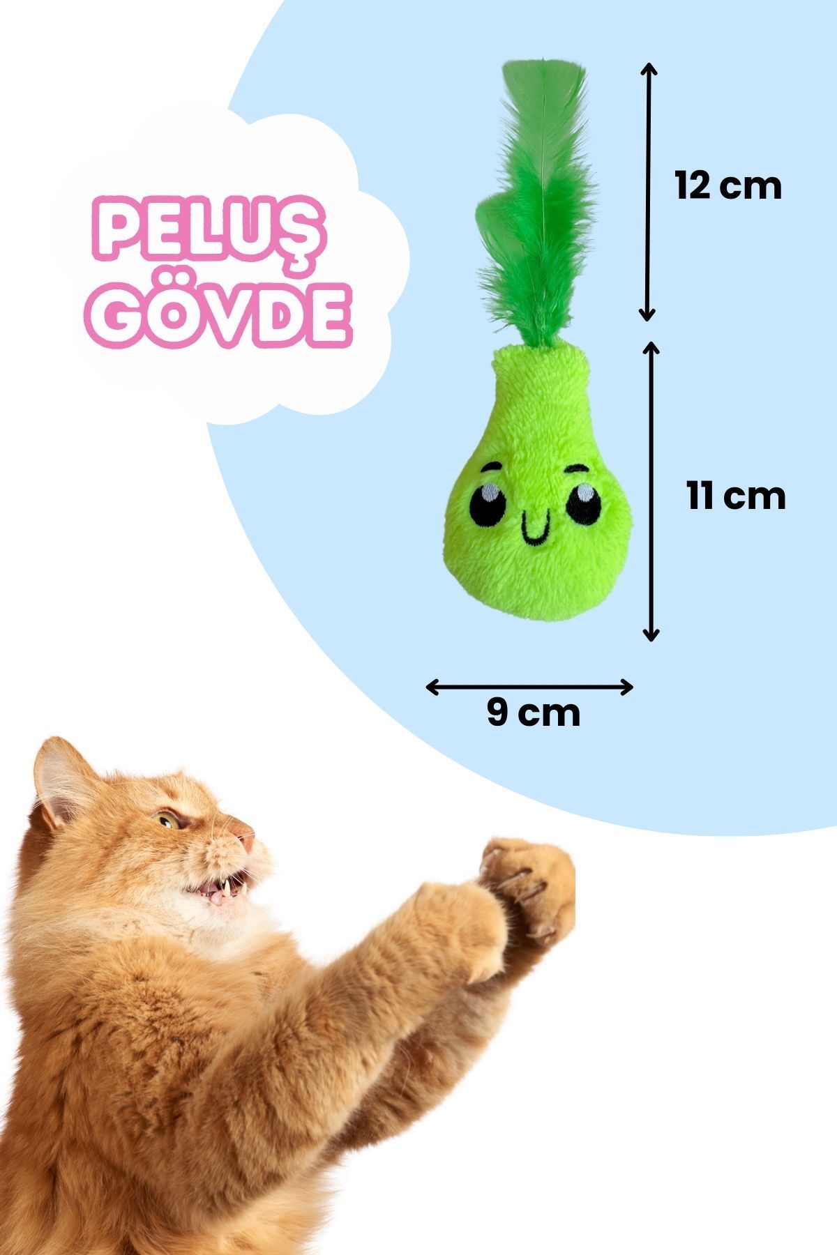 Miyav-Plush Pear Cat Toy with Green Catnip - Cat Herb Toys 3