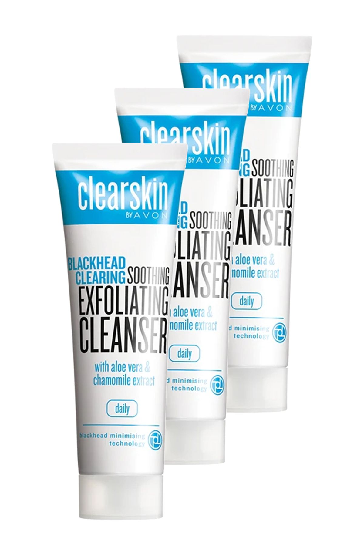 AVON Clearskin Blackhead Clearing Siyah Noktalar İçin Ferahlatan Arındırıcı Temizleyici 125 Ml. Üçlü Set