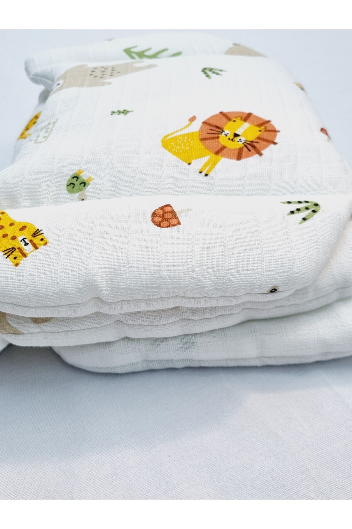 Yada Baby %100 Organik Pamuklu Kumaştan Müslin Tek Kat Minderli Puset Örtüsü Seti 90x110 Cm fotoğrafı 4 (önizleme)