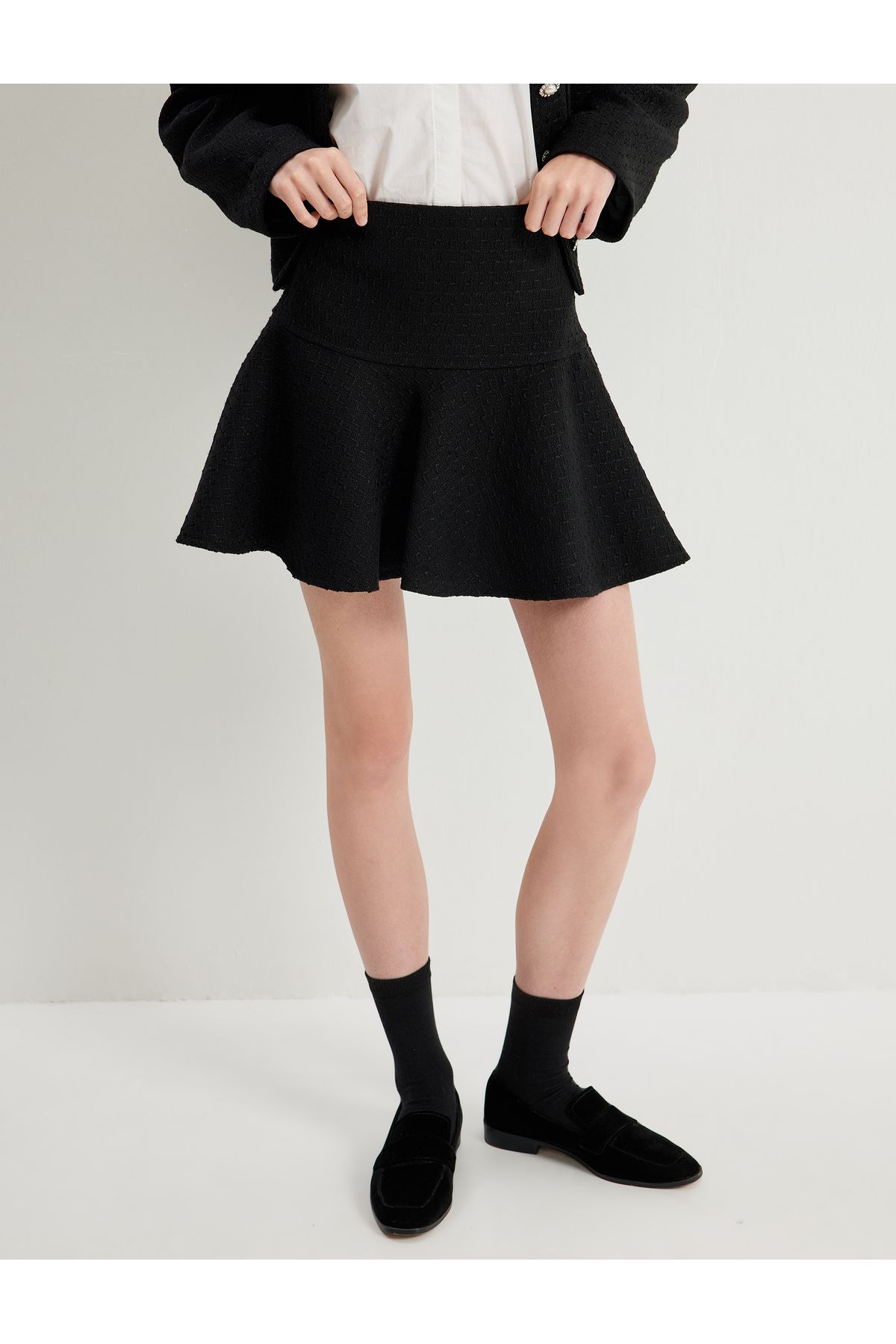 Koton-Fusta evazată din mini tweed, montată în talie 3