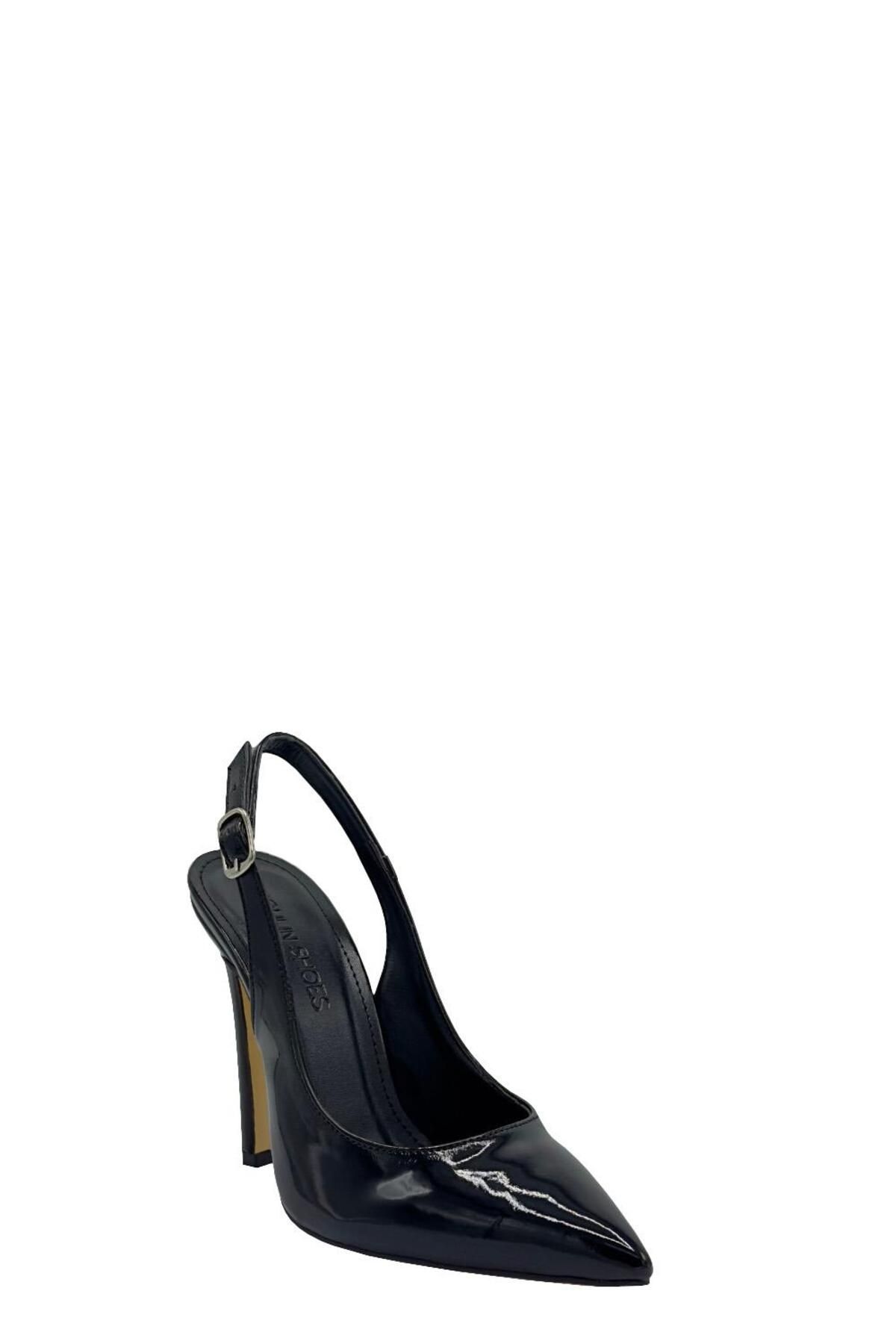 استیلتو 010 0030 چرم ثبت اختراع سیاه Moulin Shoes