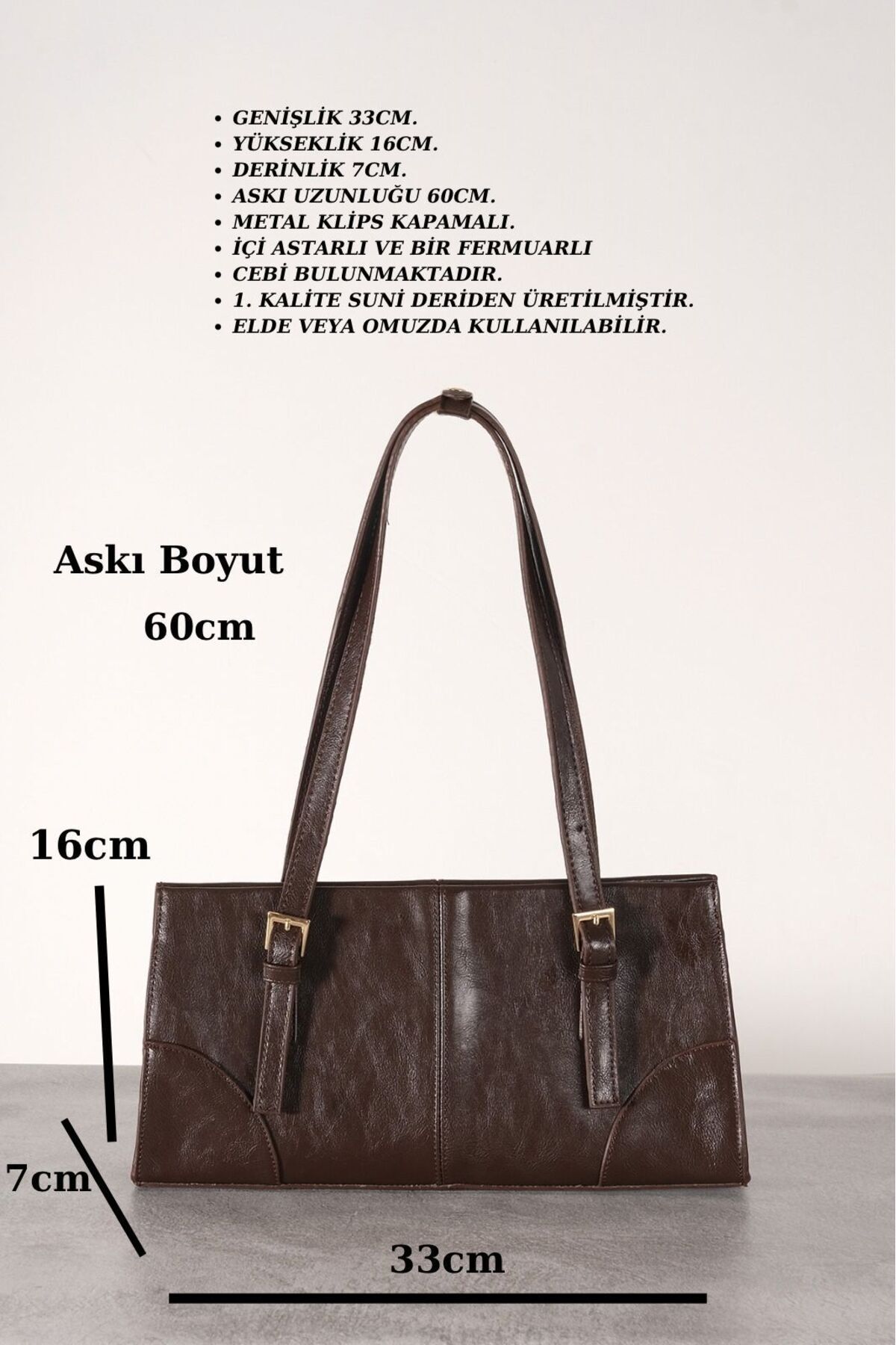 Çantacımstore-Mng Brown Women's Shoulder Bag - Buckle 5