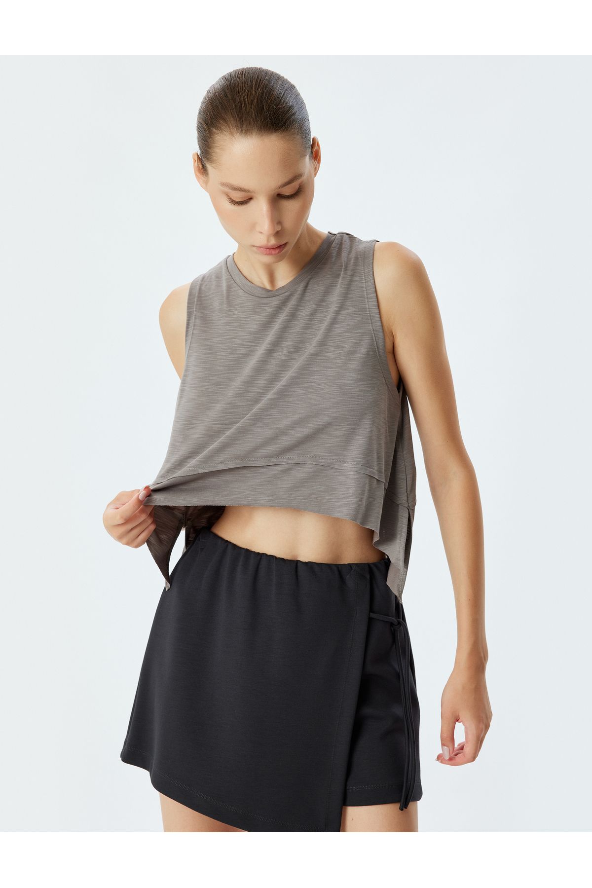 Koton-Αμάνικο Sport Tank Top με λαιμόκοψη - Modal Mix 3