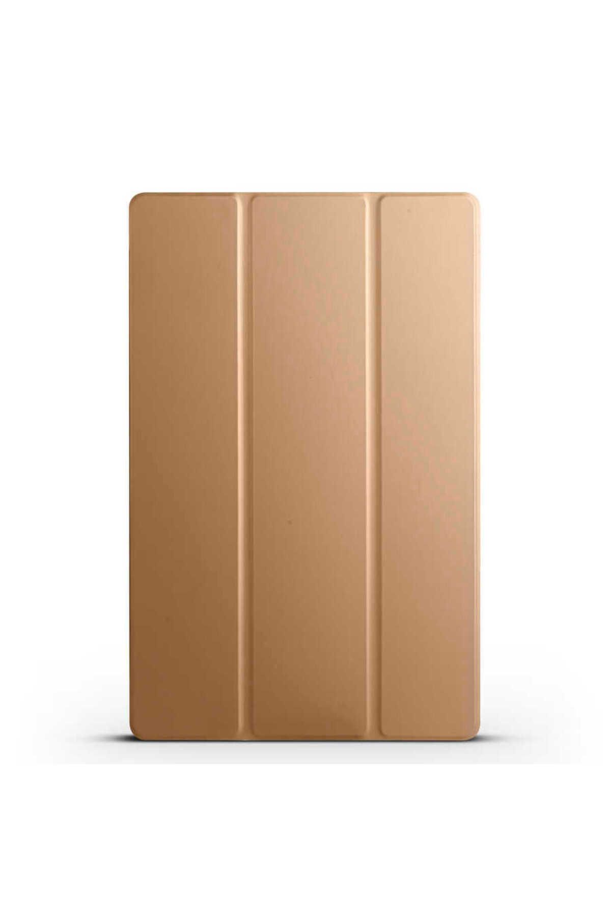 YuccaTech-Galaxy Tab S9 Plus Zore Smart Cover 1-1 Case with Stand-Gold 1