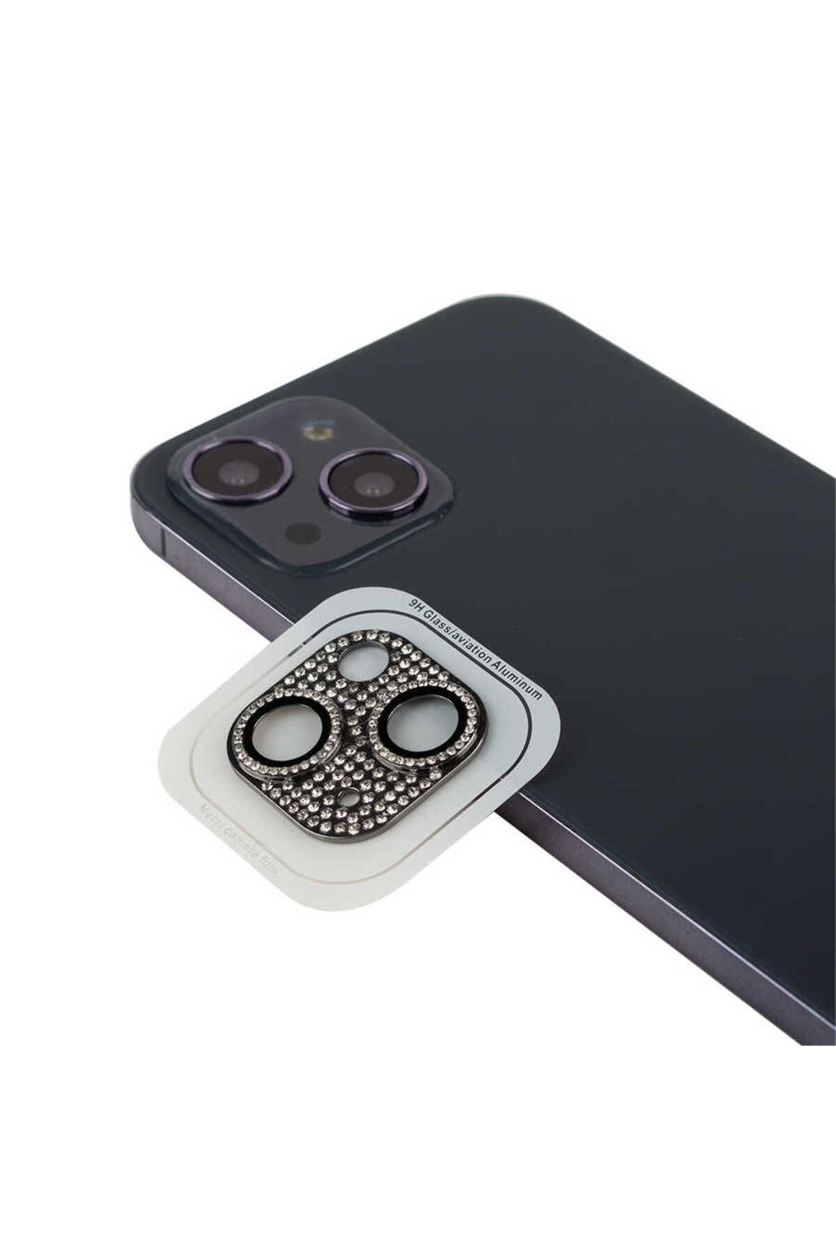 InnoCase iPhone 13 Mini Uyumlu Zore CL-08 Kamera Koruyucu-Siyah