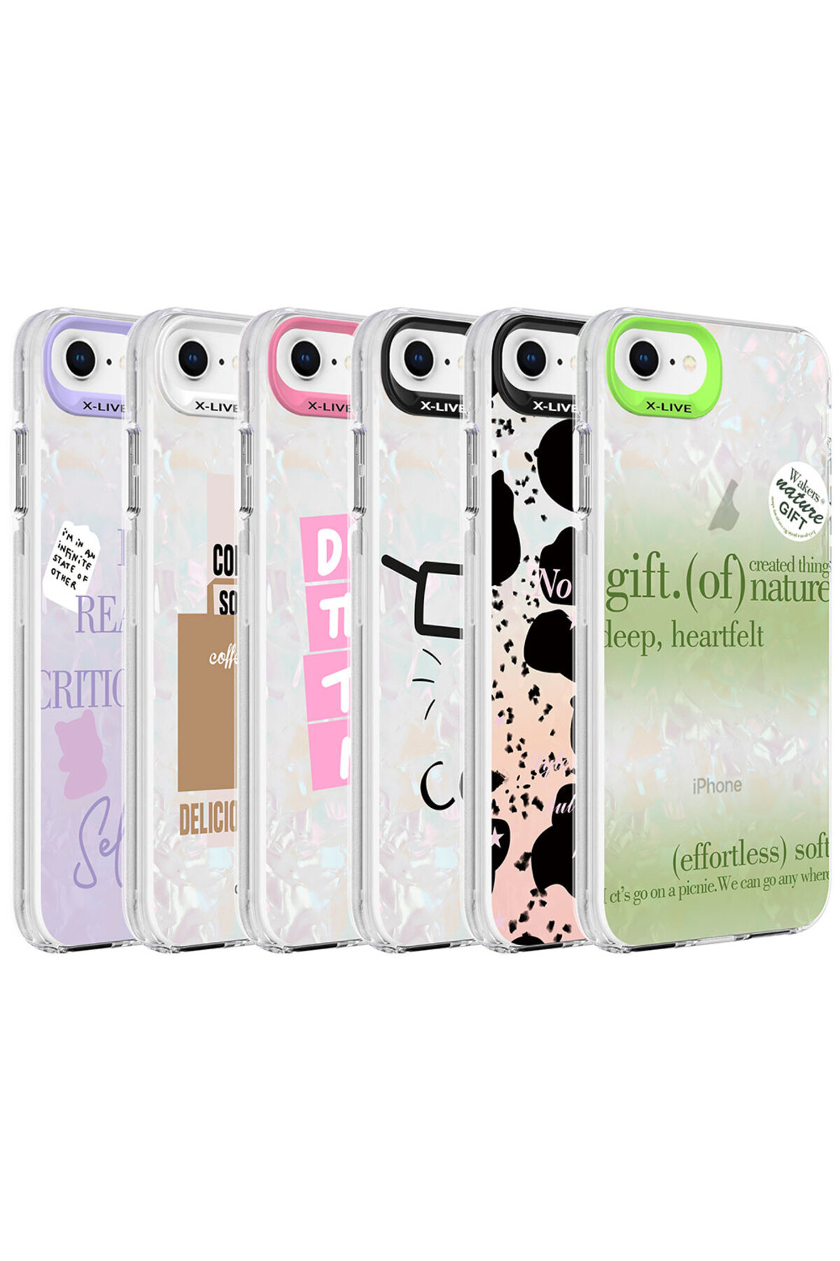 zore-iPhone Se 2022 Compatible Marble Patterned Zore Marbello Case-White 2