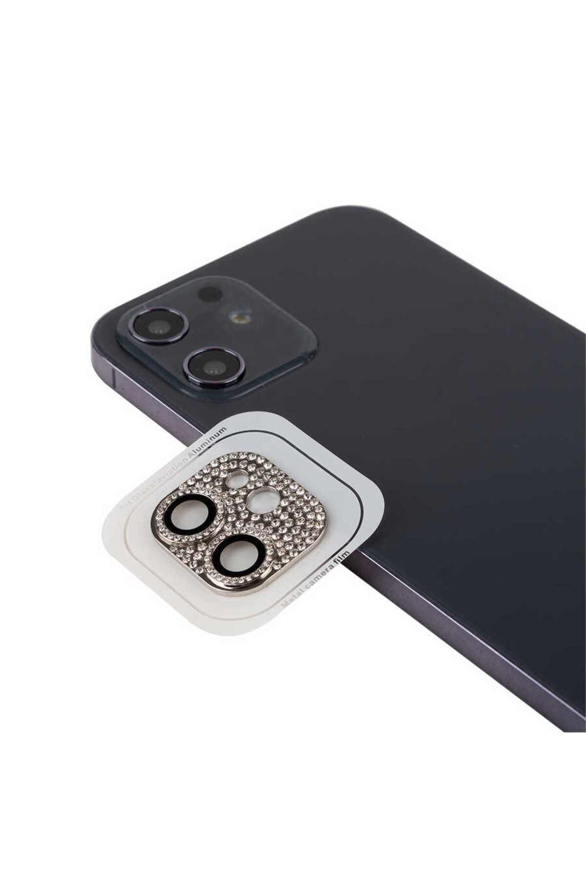 InnoCase iPhone 12 Uyumlu Zore CL-08 Kamera Koruyucu-Gümüş