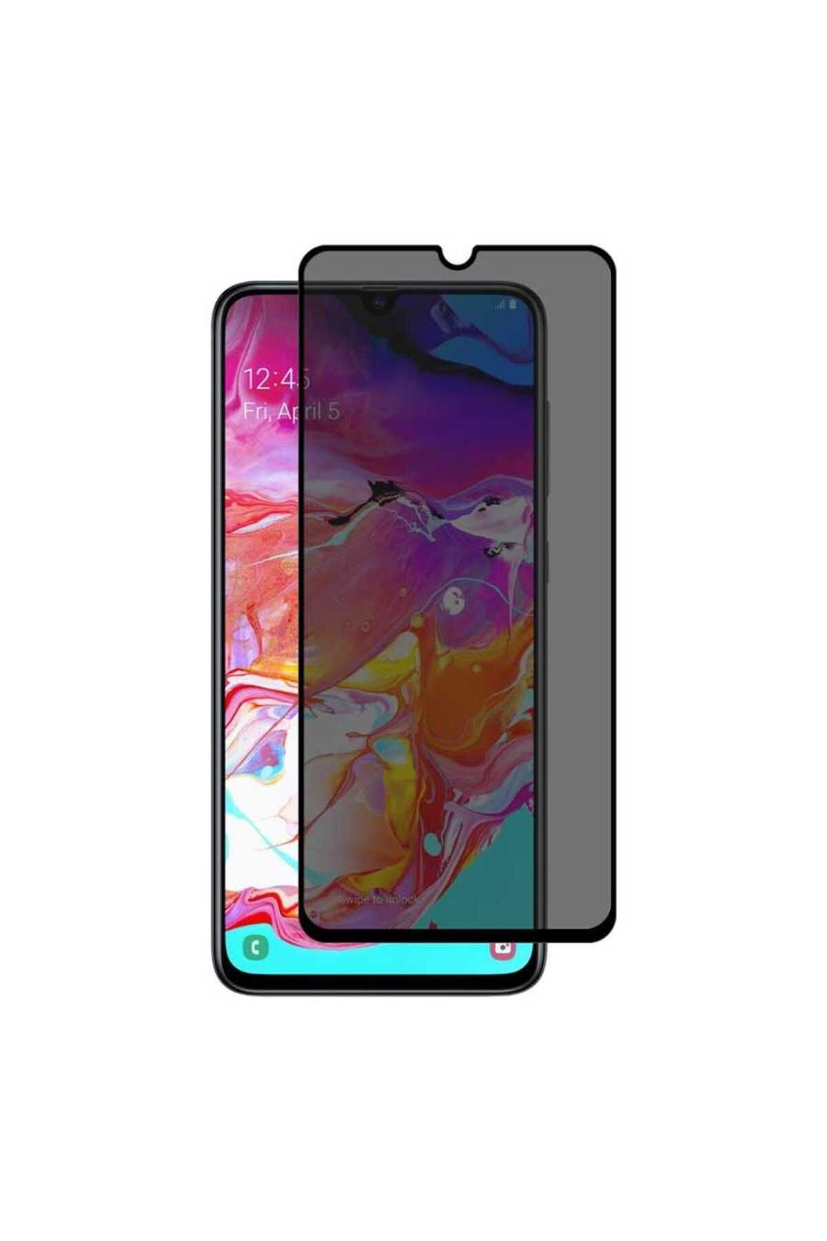 szr store Xiaomi Redmi Note 7 Uyumlu Davin 5D Privacy Cam Zore Ekran Koruyucu