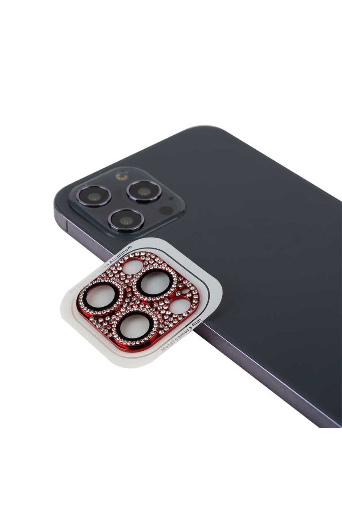 InnoCase iPhone 11 Pro Uyumlu Zore CL-08 Kamera Koruyucu-Kırmızı