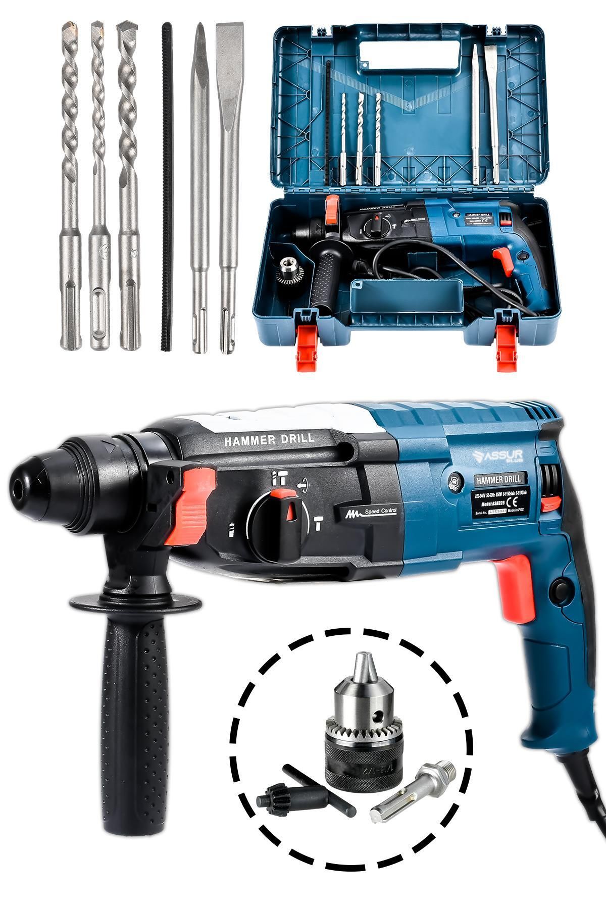 Jetta Power Tools Assur Plus 850w Metal Şanzıman Darbeli Matkap Kırıcı Delici Hilti 2-28mm