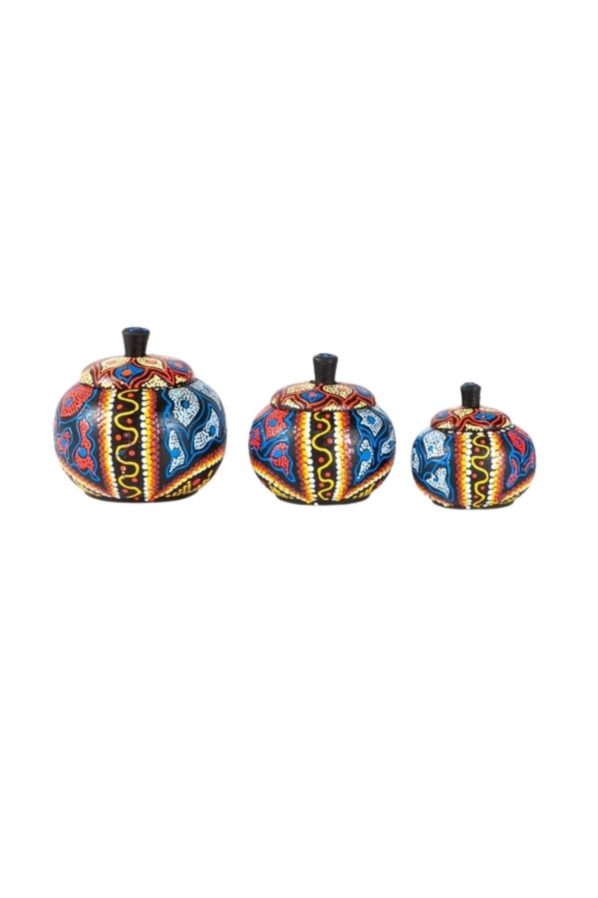 Dünyadan Hediyeler-Big Spice Rack Mindi Tree - Handcrafted Box Set with Three Lids 5