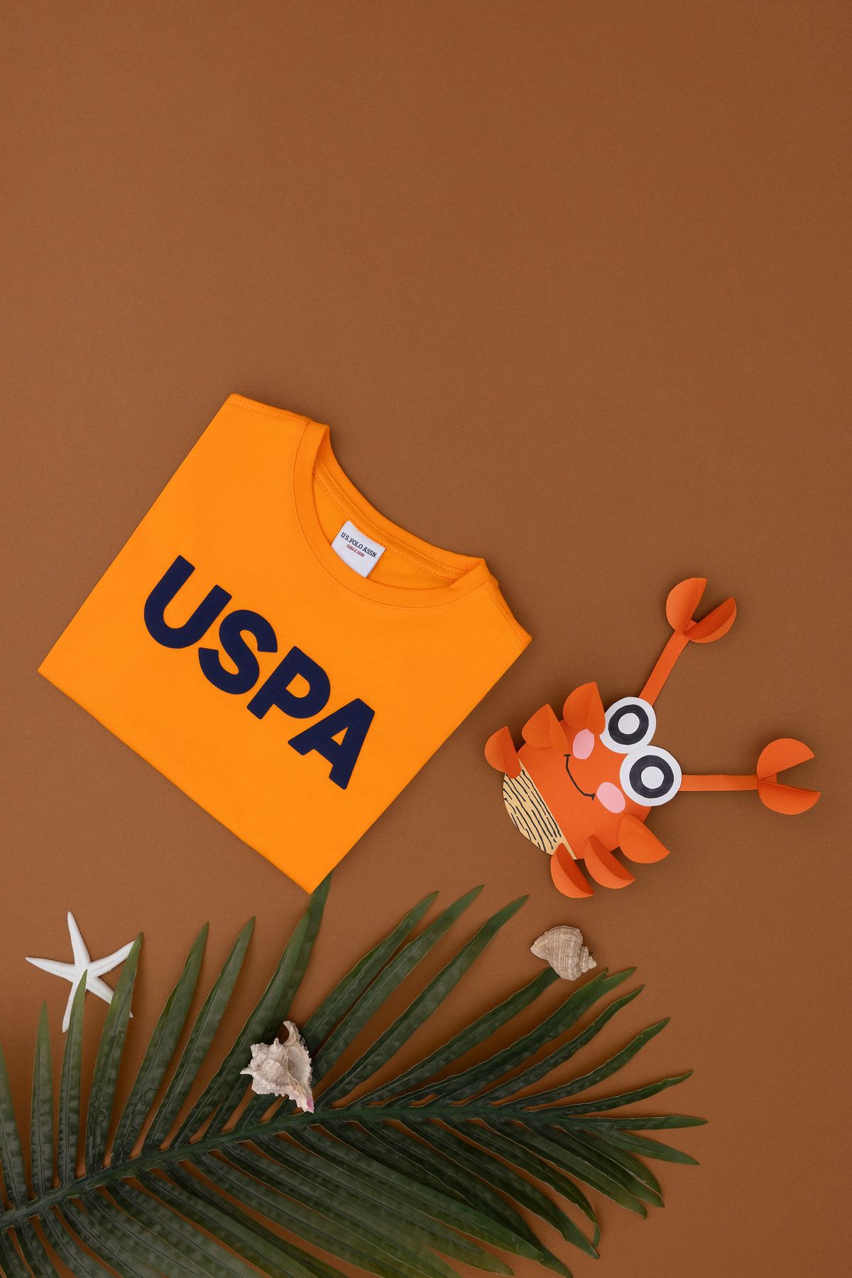 تی شرت یقه خدمه پایه نارنجی پسرانه 50279614-VR051 U.S. Polo Assn.