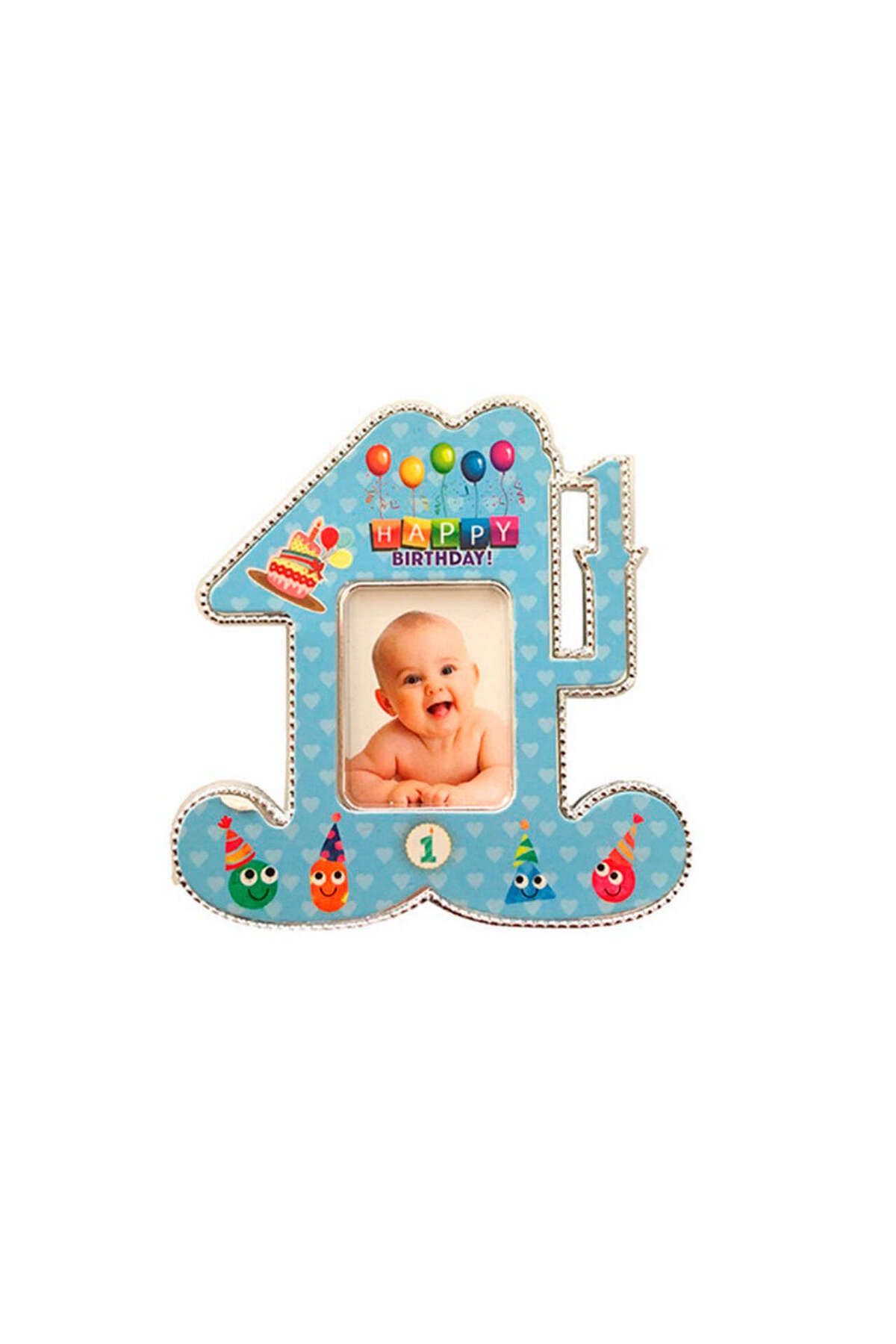 ZERO LAND - 25 adet Plastik 1 Yaş Mini Fotoğraf Çerçevesi Mavi YKTSN