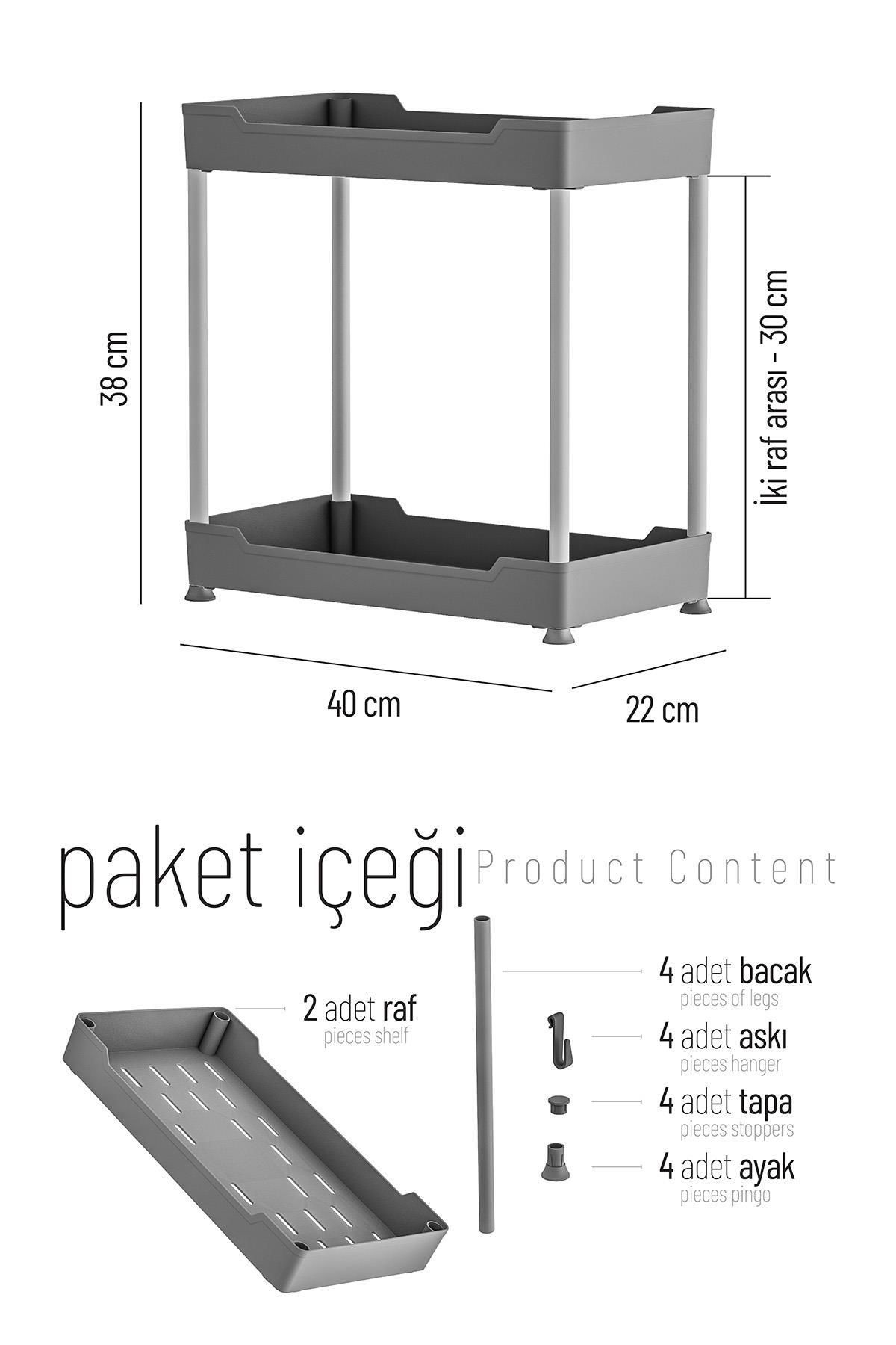 Mowo Home-White 2 Tier Organizer Kitchen Shelf Bathroom Shelf, under Cabinet Counter under Sink Detergent Holder 7