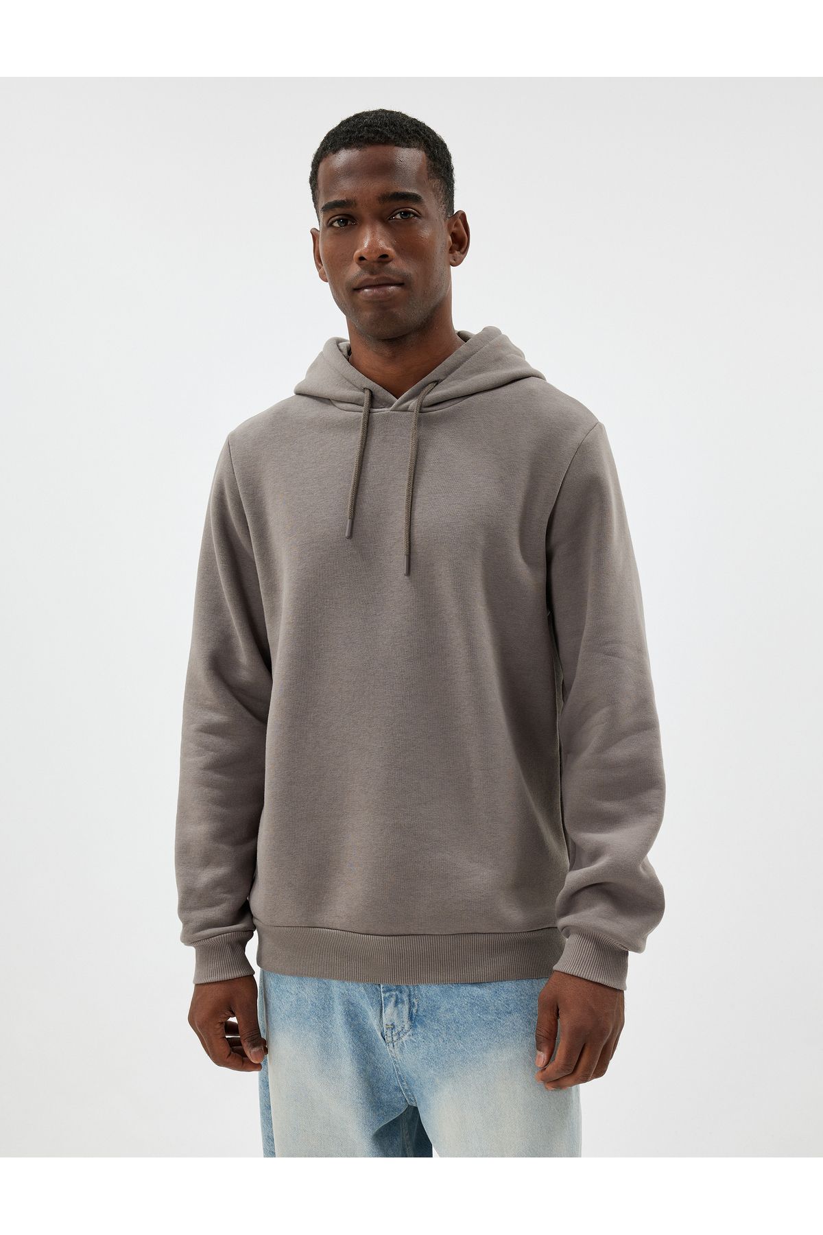 Koton-Raised Cotton Basic Hooded Sweatshirt 3