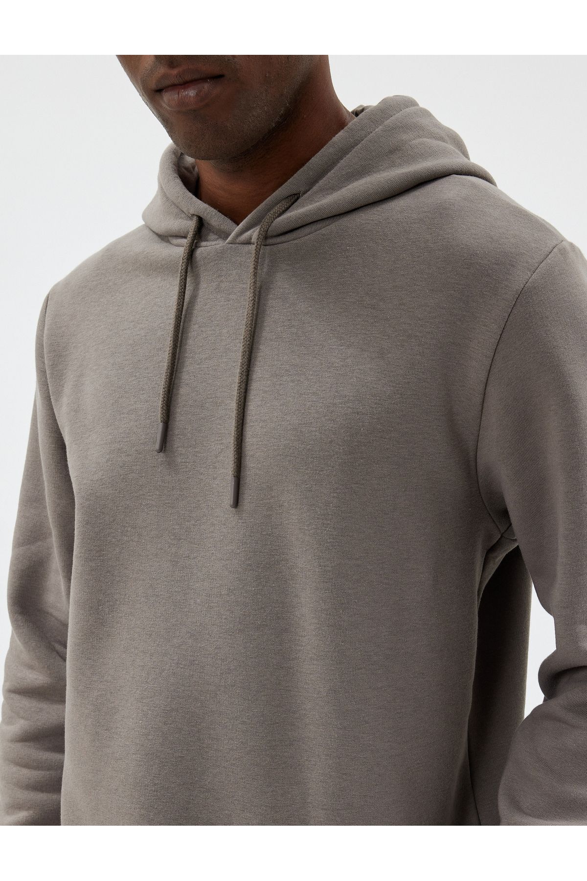 Koton-Raised Cotton Basic Hooded Sweatshirt 5