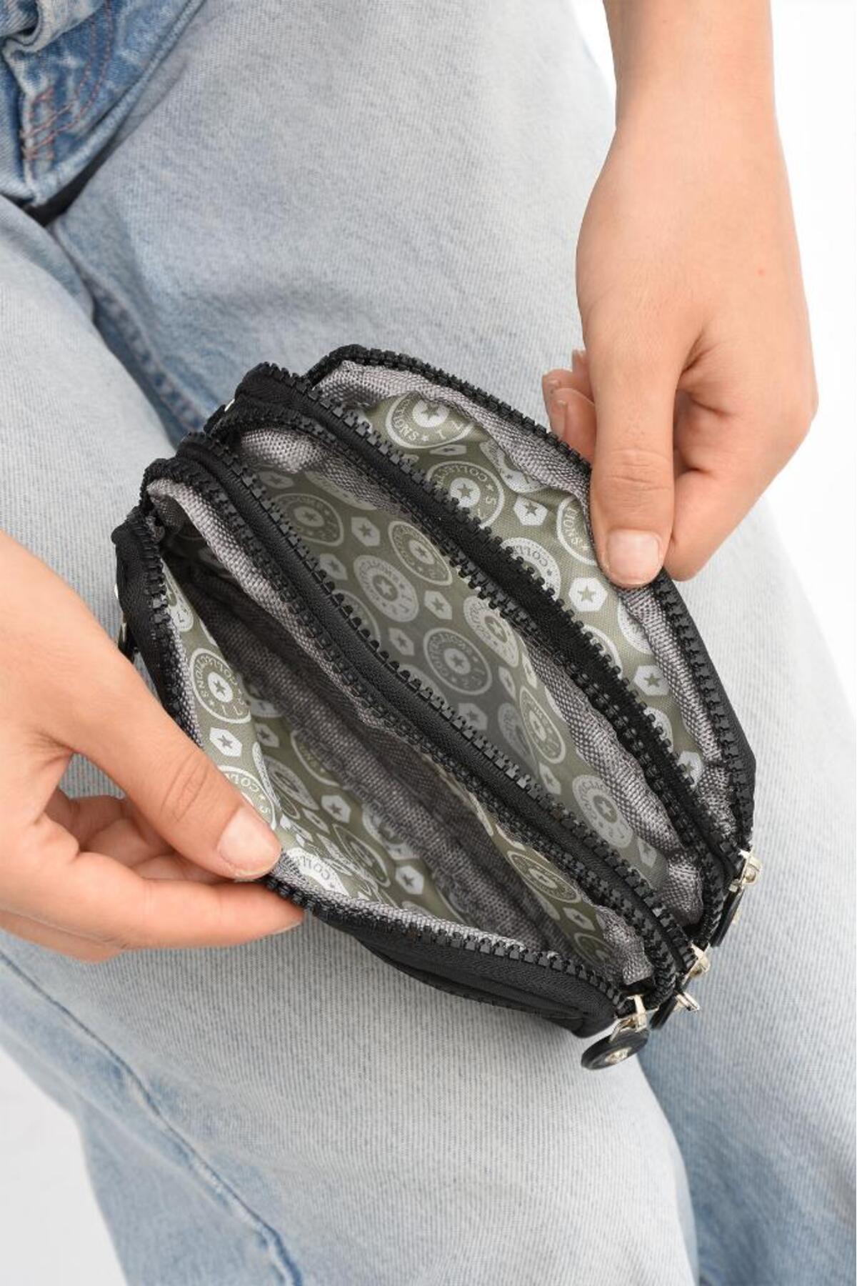 Baginn Klinkır Kumaş Mini Çapraz Askılı Kadın Cep Telefonu Çantası El Çantası Cüzdan 10*18 Cm Su İtici görsel 4