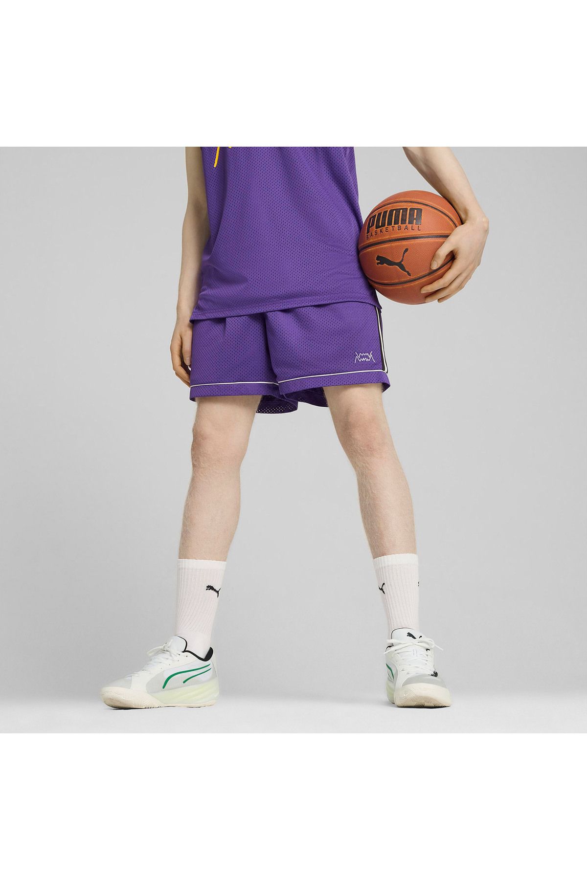 Puma-Classics Men's Purple Basketball Shorts 2