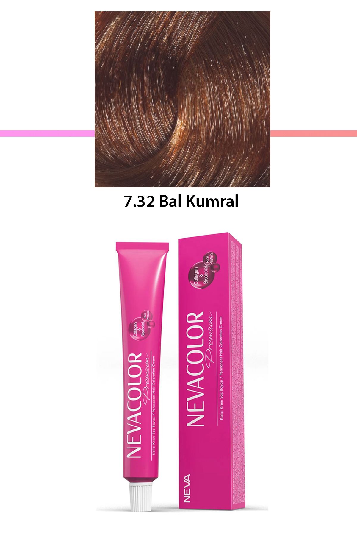 karadağsb Premium 7.32 Bal Kumral - Kalıcı Krem Saç Boyası 50 G Tüp