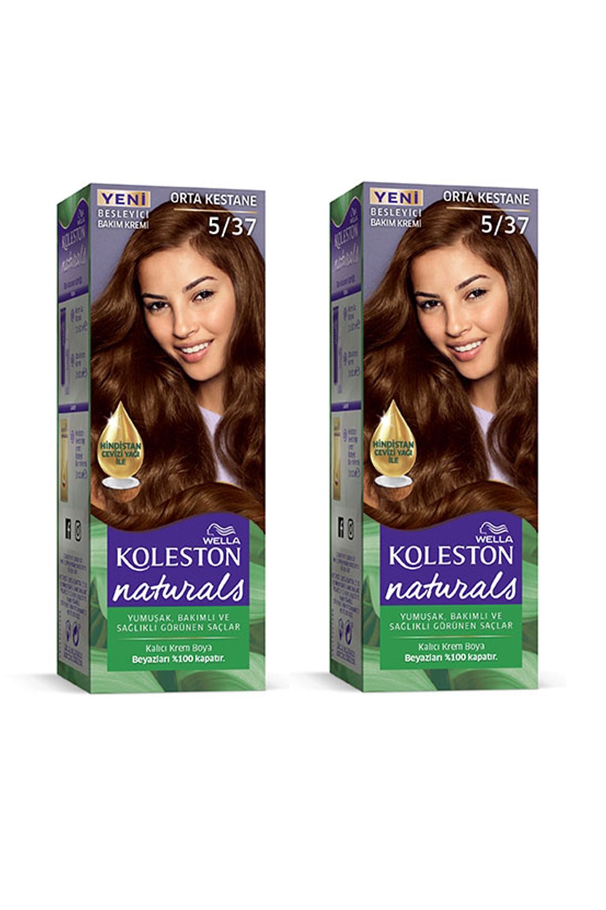 karadağsb Naturals Saç Boyası Orta Kestane 5/37 2X Paket