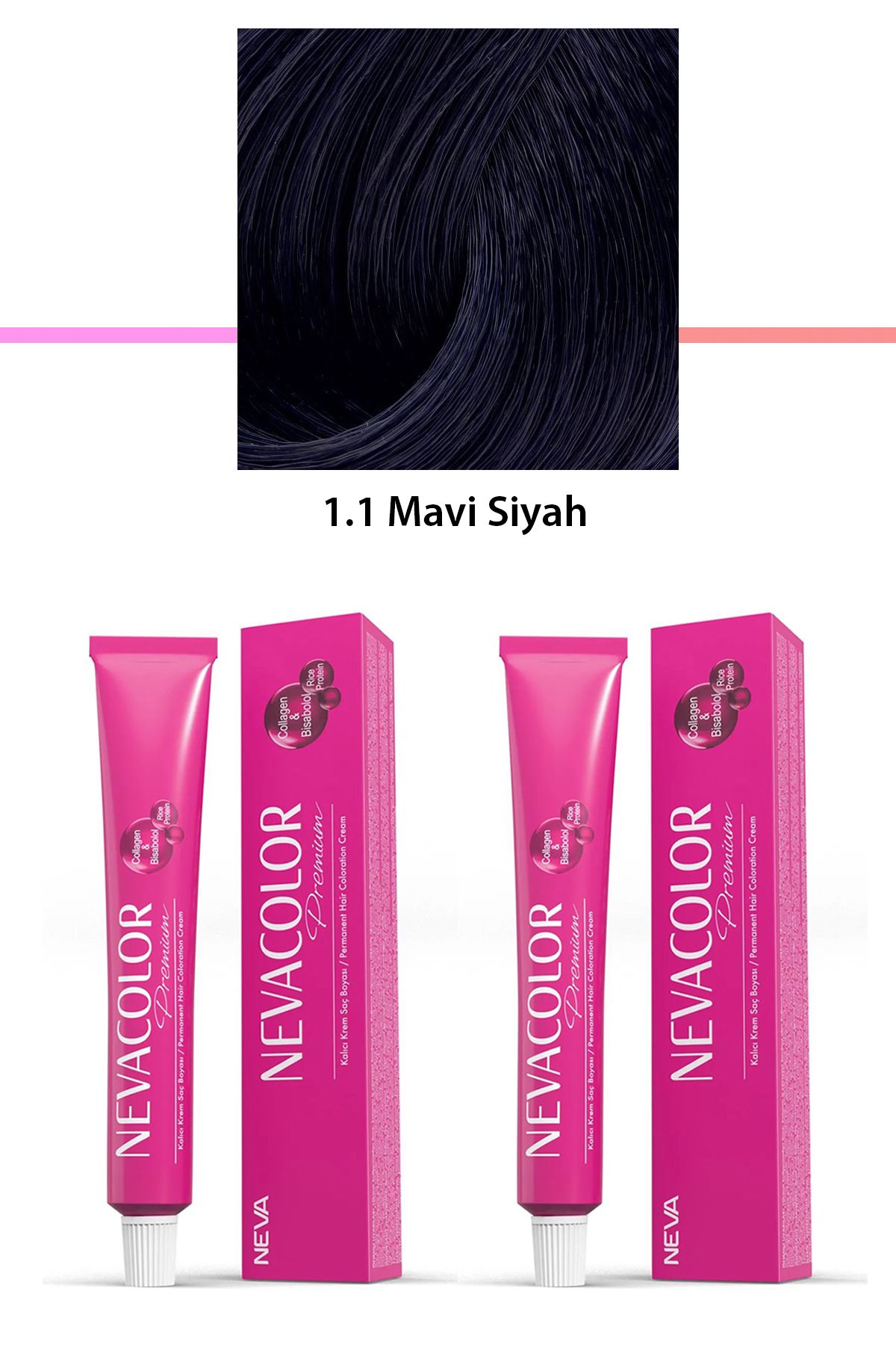 karadağsb 2 Li Set Premium 1.1 Mavi Siyah - Kalıcı Krem Saç Boyası 2 X 50 G Tüp