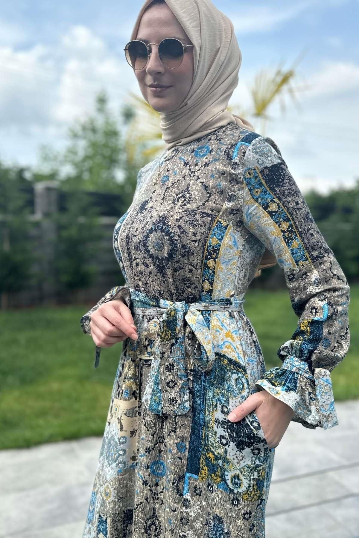 Rabia Şamlı-River Dress Turquoise 4