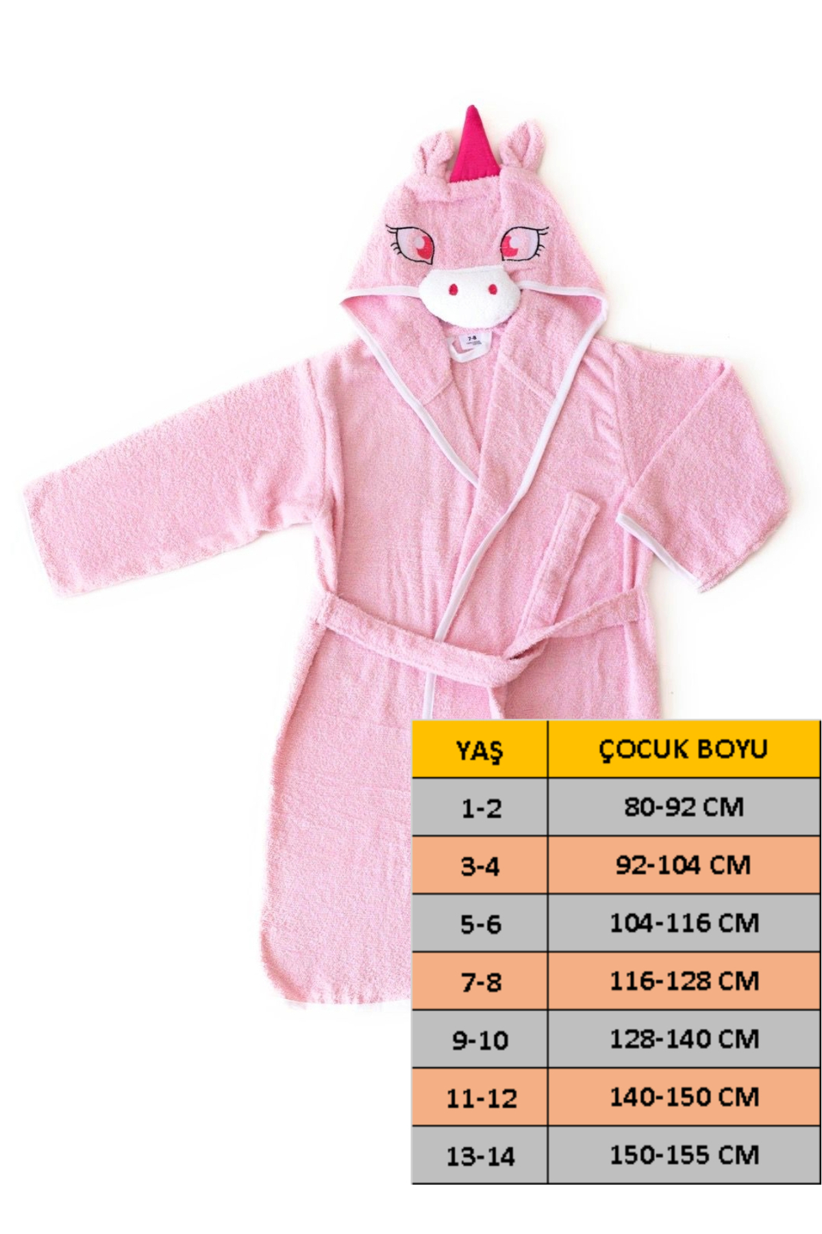 zenginhome Kapüşonlu Çocuk Bornozu,pamuklu,kulaklı,hayvan Figürlü-unıcorn fotoğrafı 5 (önizleme)