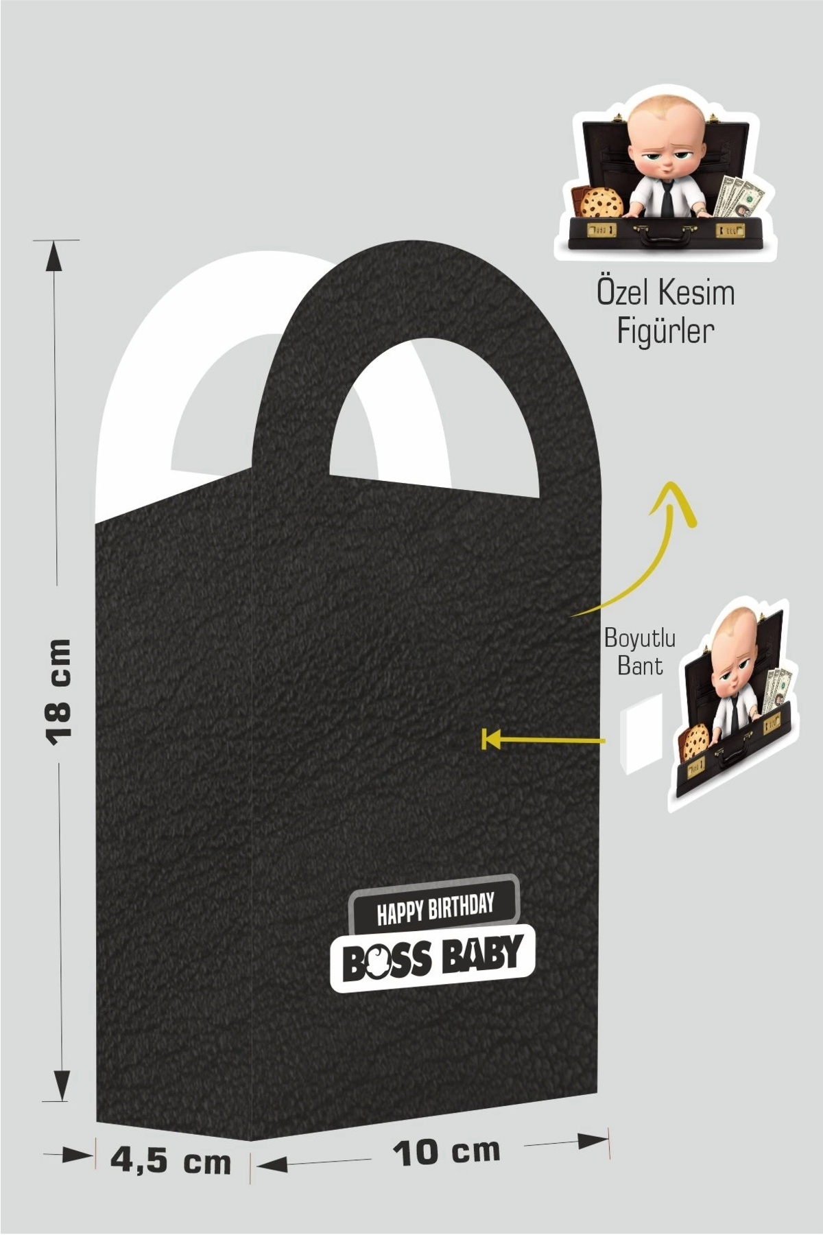 neşeli günlerim Patron Bebek Boss Baby Temalı Çanta 18x10 Cm *8'li Paket fotoğrafı 2 (önizleme)