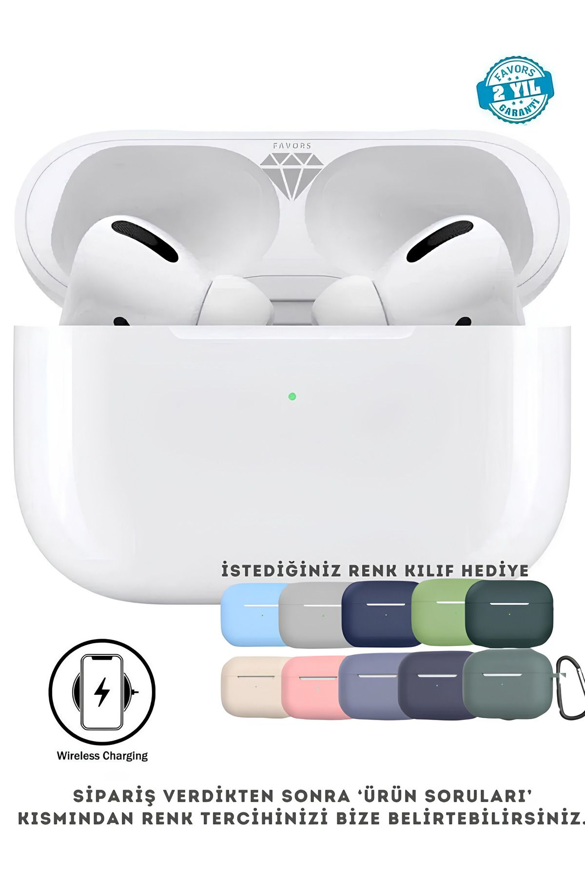 Favors Pro Ios Android Uyumlu Yeni Nesil Wireless Charge Bluetooth Kulaklık Kılıf Hediyeli