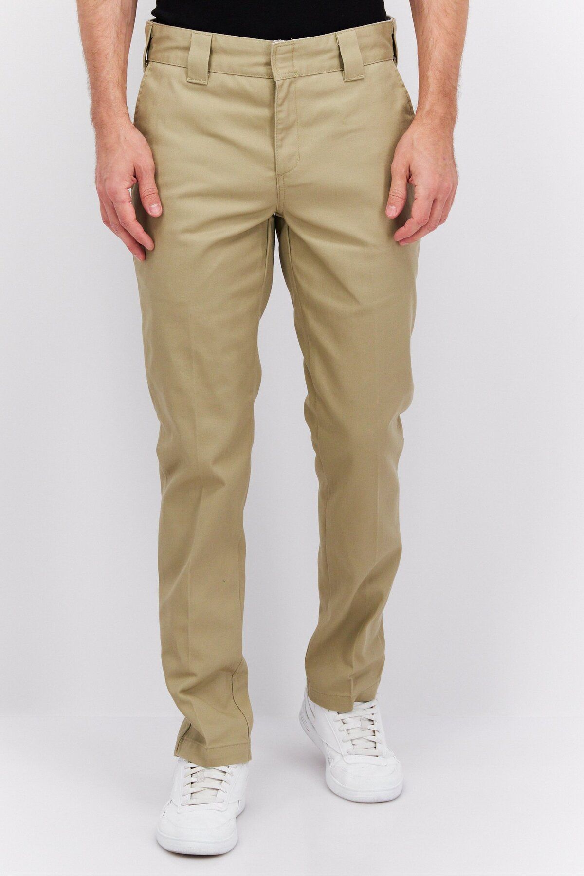 Dickies-Men Slim Fit Plain Chino Pants, Khaki 1