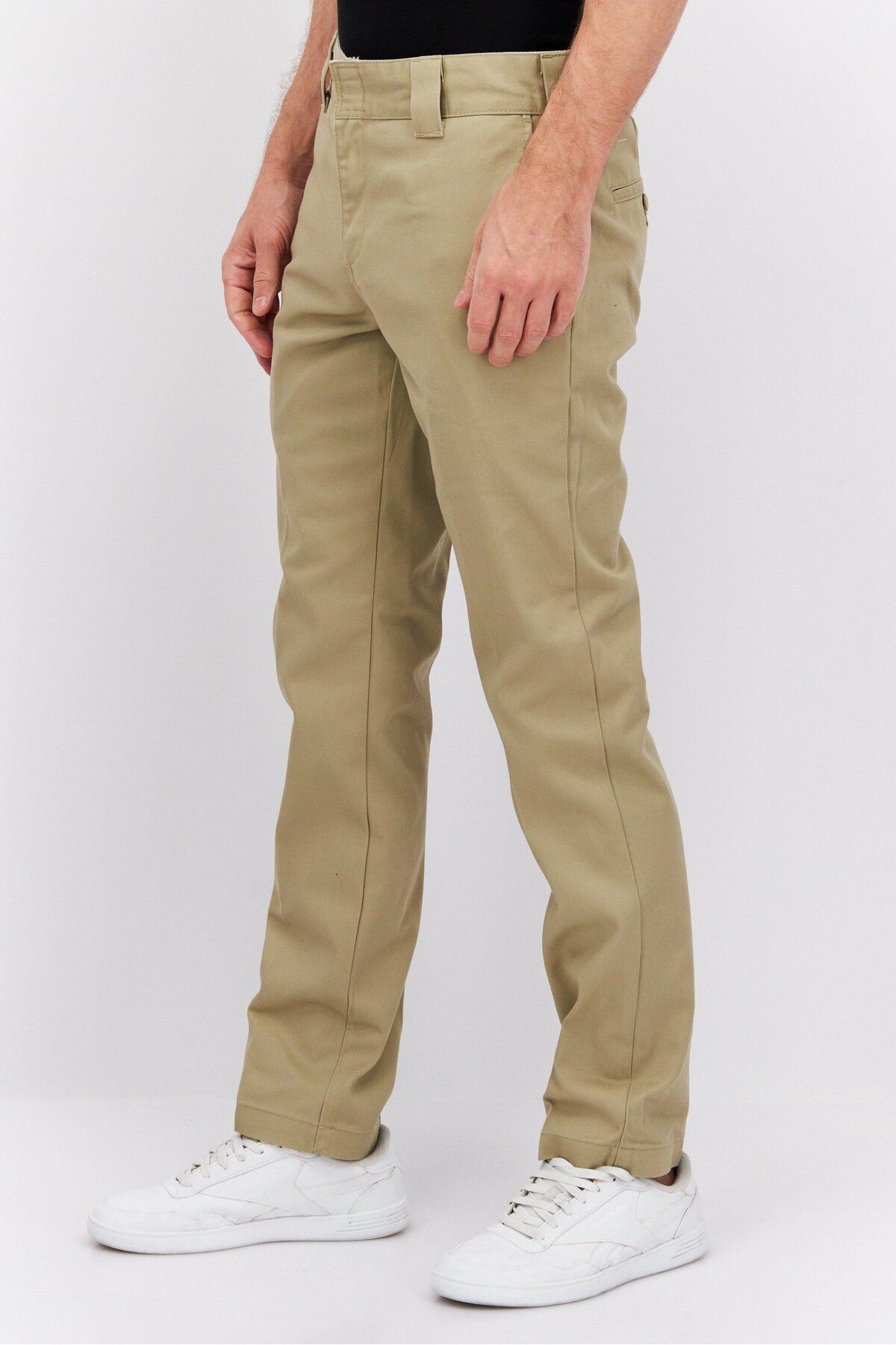 Dickies-Men Slim Fit Plain Chino Pants, Khaki 4