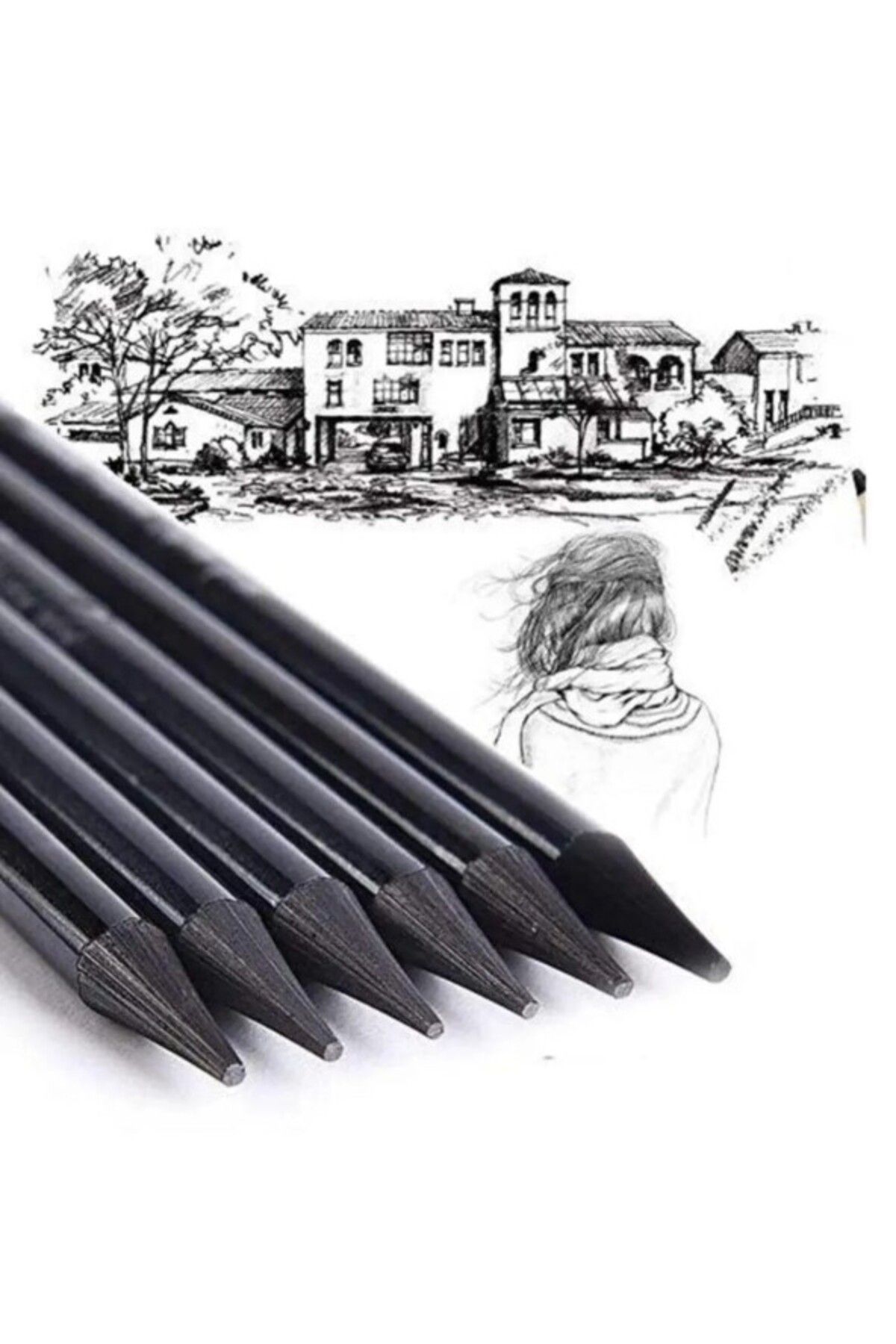 Limmy-6-Piece Woodless Charcoal Pencil Set - Artistic Sketch and Charcoal 5