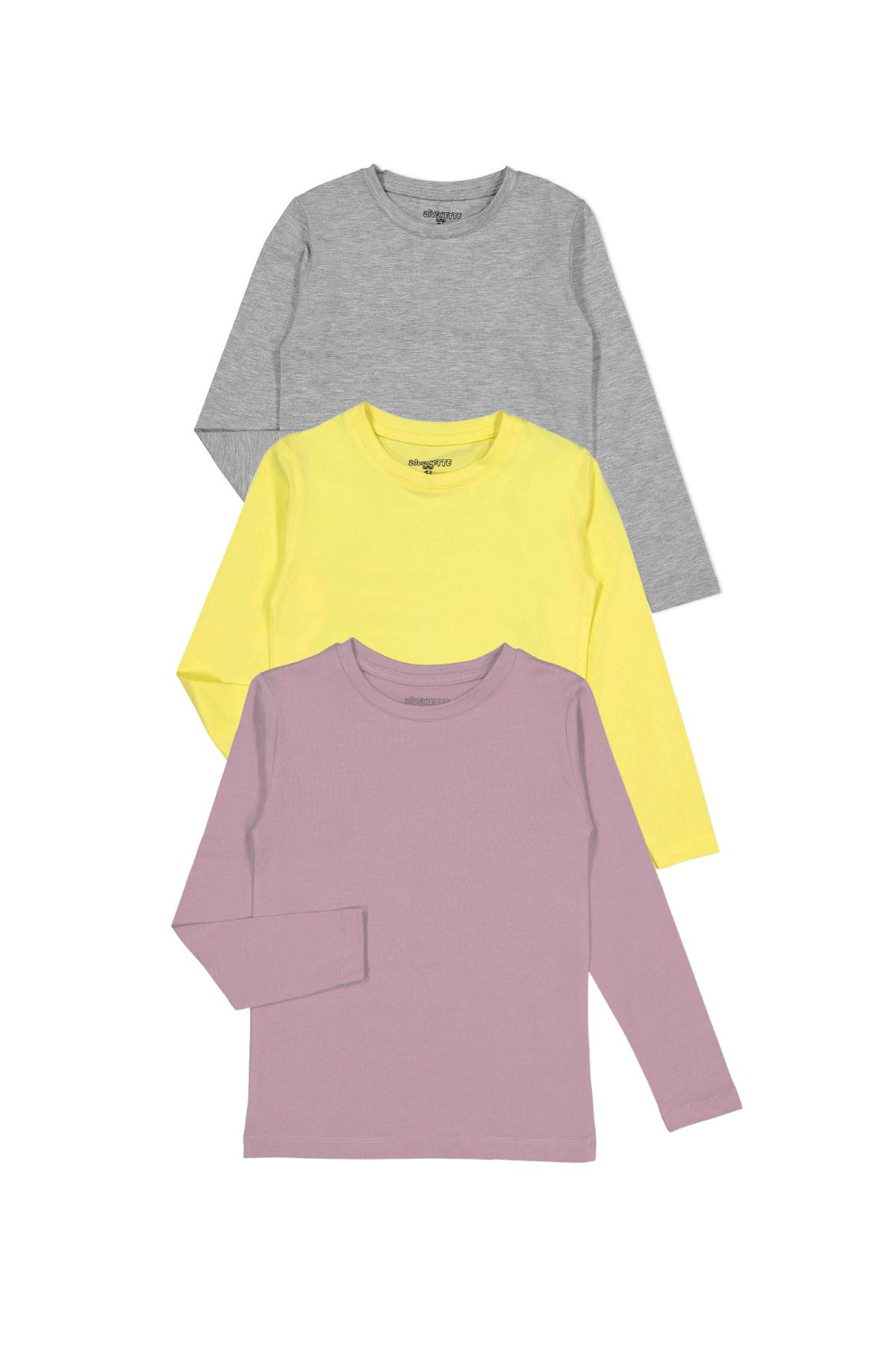 Divonette-Long Sleeve 3 Piece Set Solid Color T-Shirt - Girl Boy 1