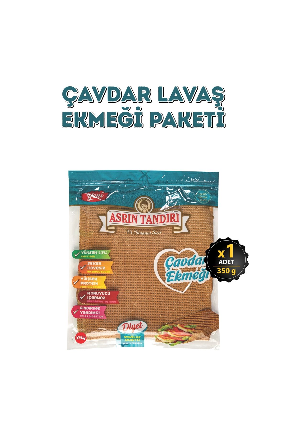 ASRIN TANDIRI 1 Paket Ekşi Mayalı Çavdar Lavaş Ekmeği