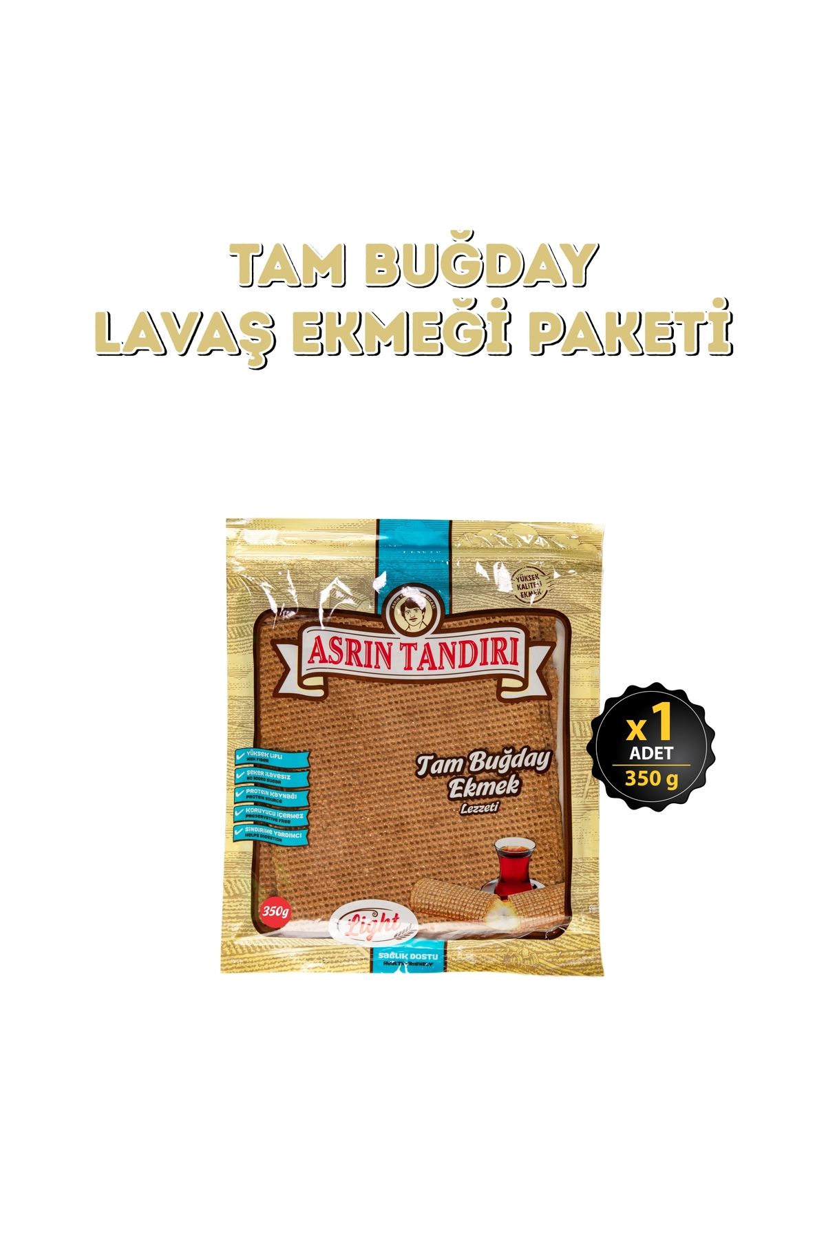 ASRIN TANDIRI 1 Paket Ekşi Mayalı Tam Buğday Lavaş Ekmeği